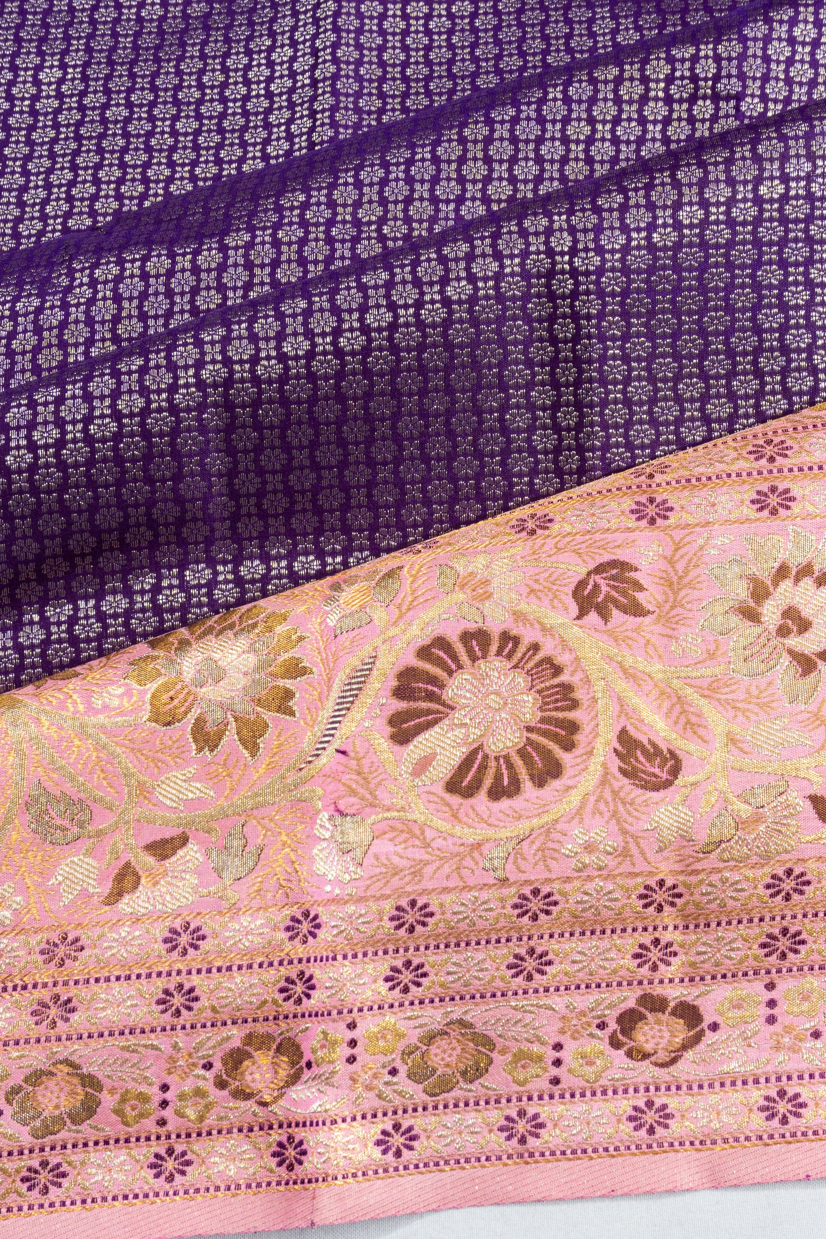 Taranga Kanchi Silk Brocade Violet Saree