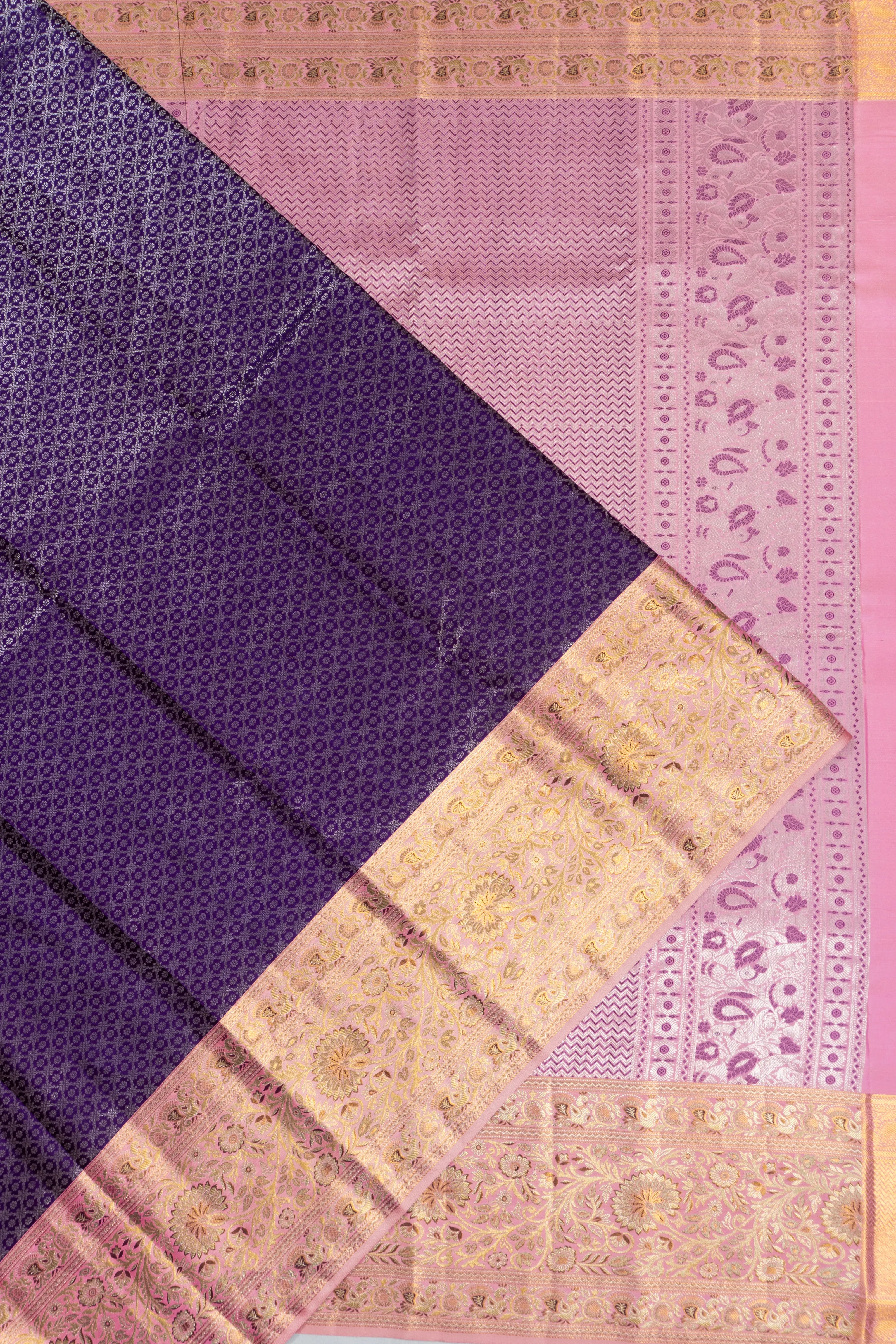 Taranga Kanchi Silk Brocade Violet Saree