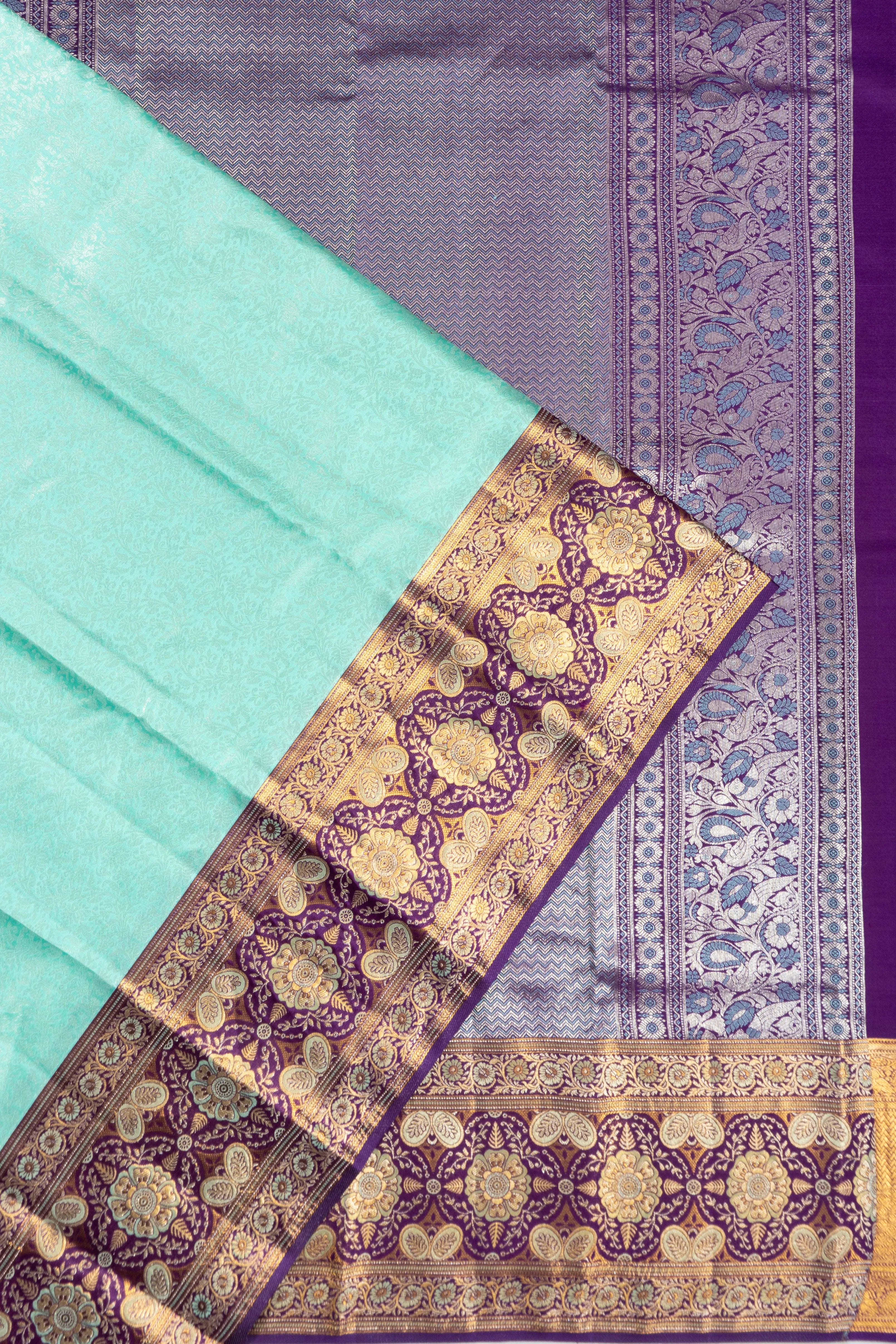 Taranga Kanchi Silk Brocade Sea Blue Saree