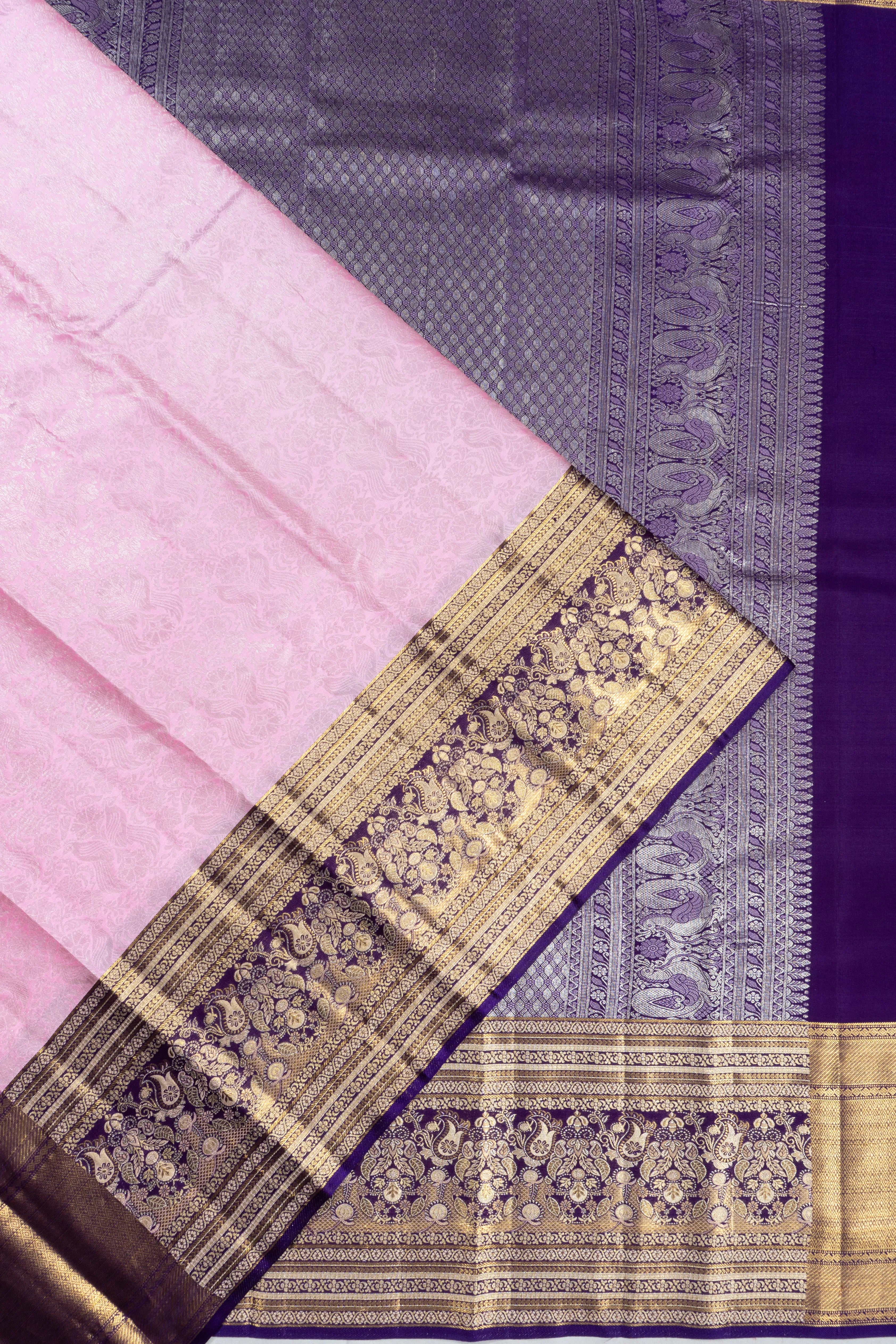 Taranga Kanchi Silk Brocade Baby Pink Saree