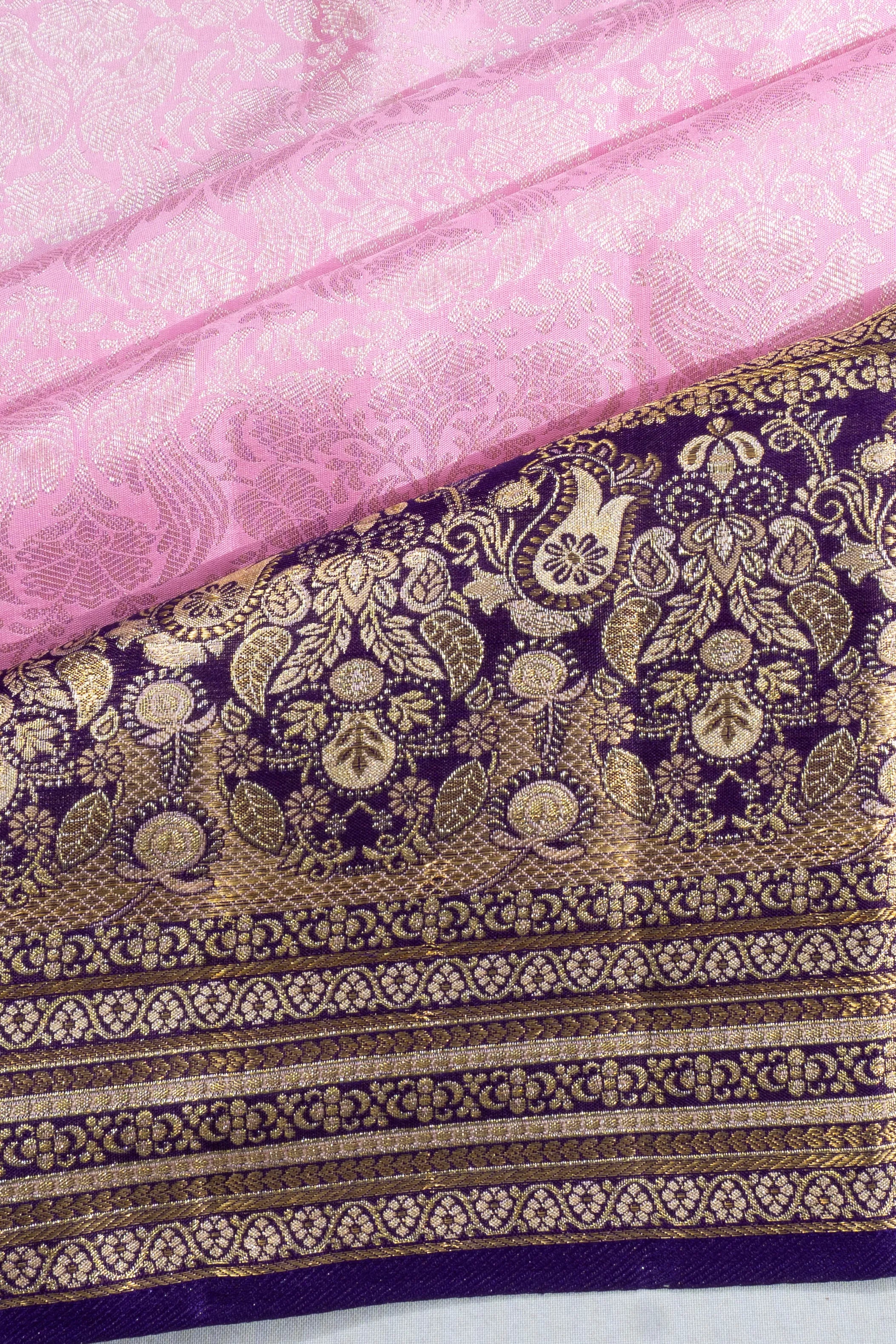 Taranga Kanchi Silk Brocade Baby Pink Saree