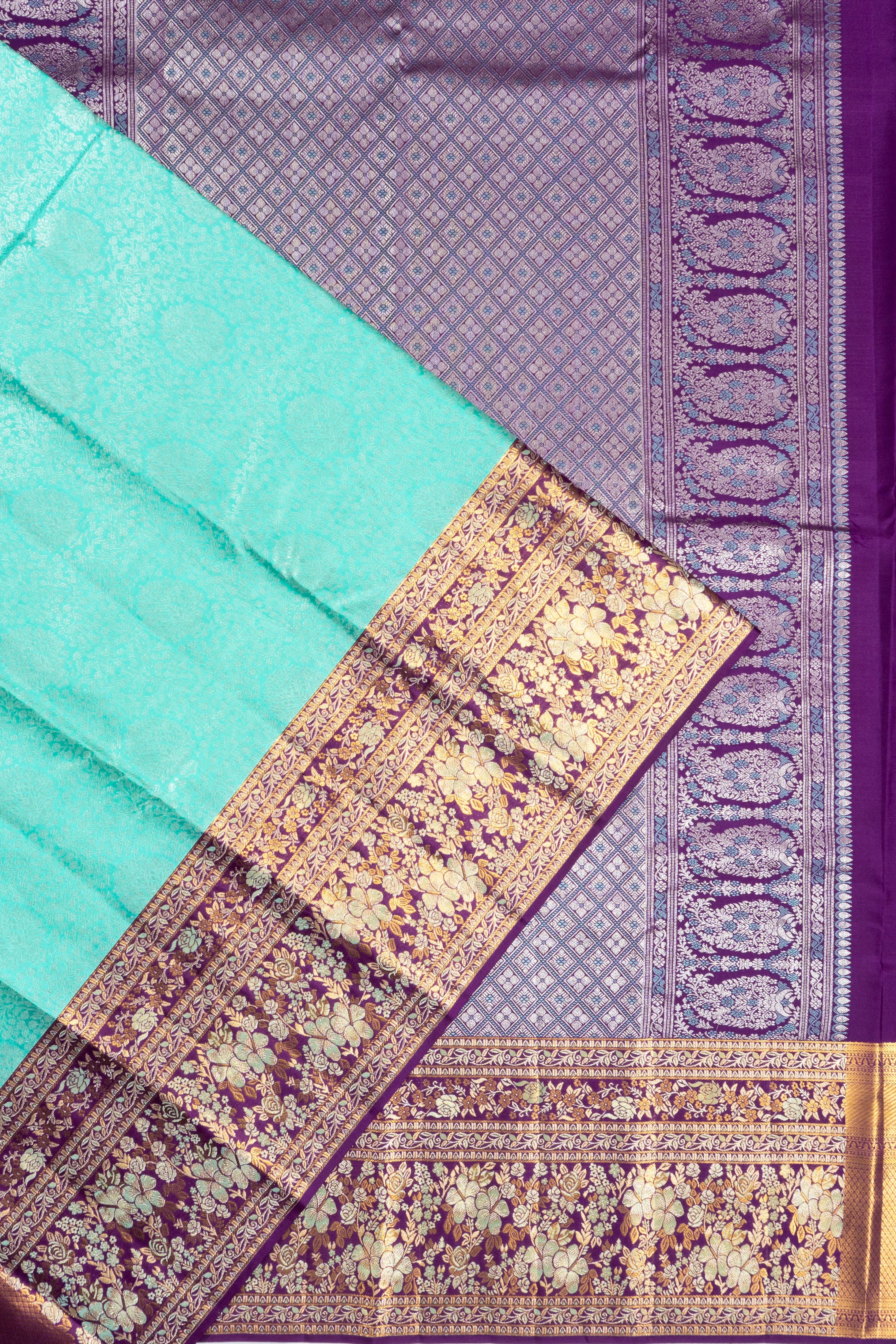 Taranga Kanchi Silk Brocade Sea Green Saree
