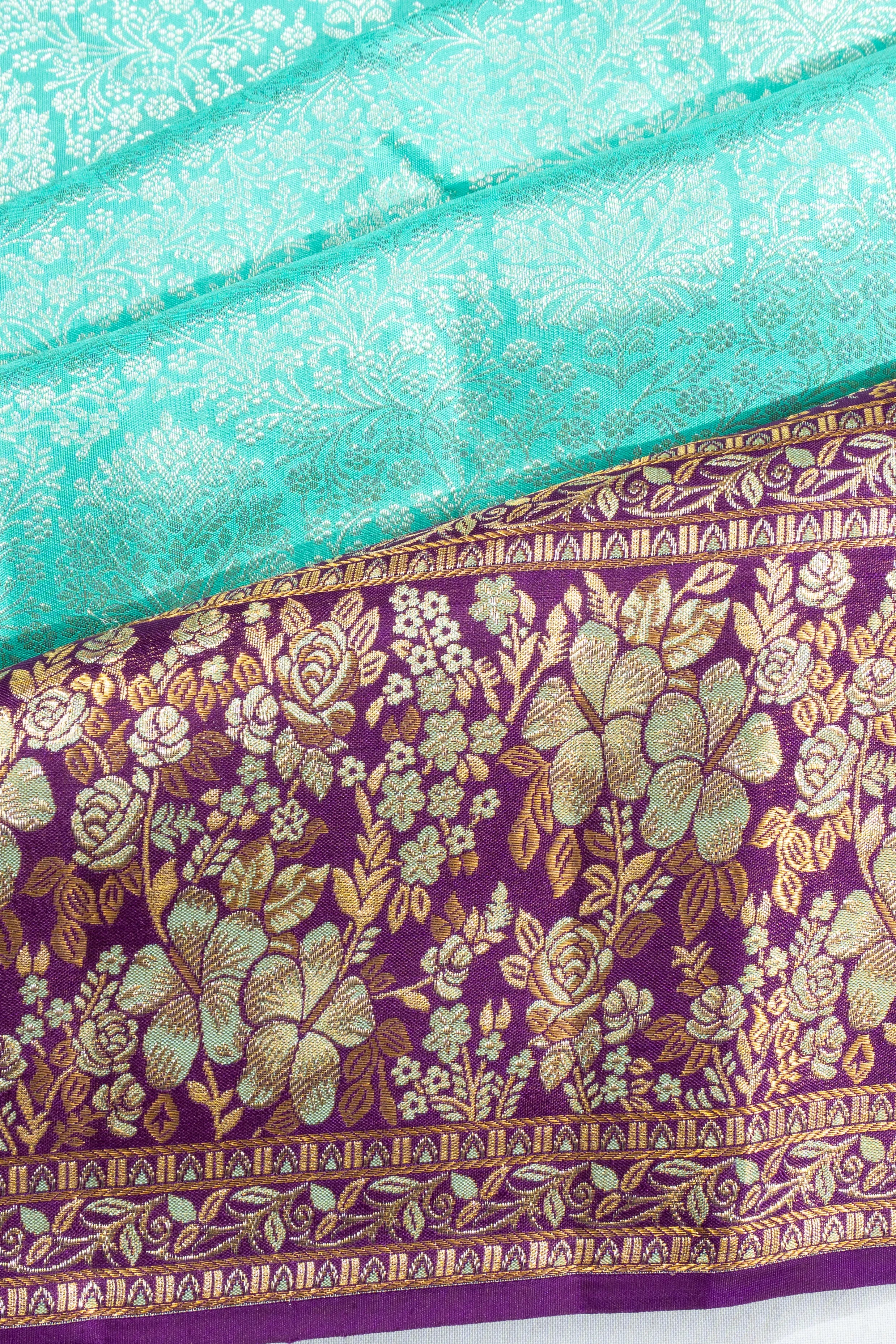 Taranga Kanchi Silk Brocade Sea Green Saree