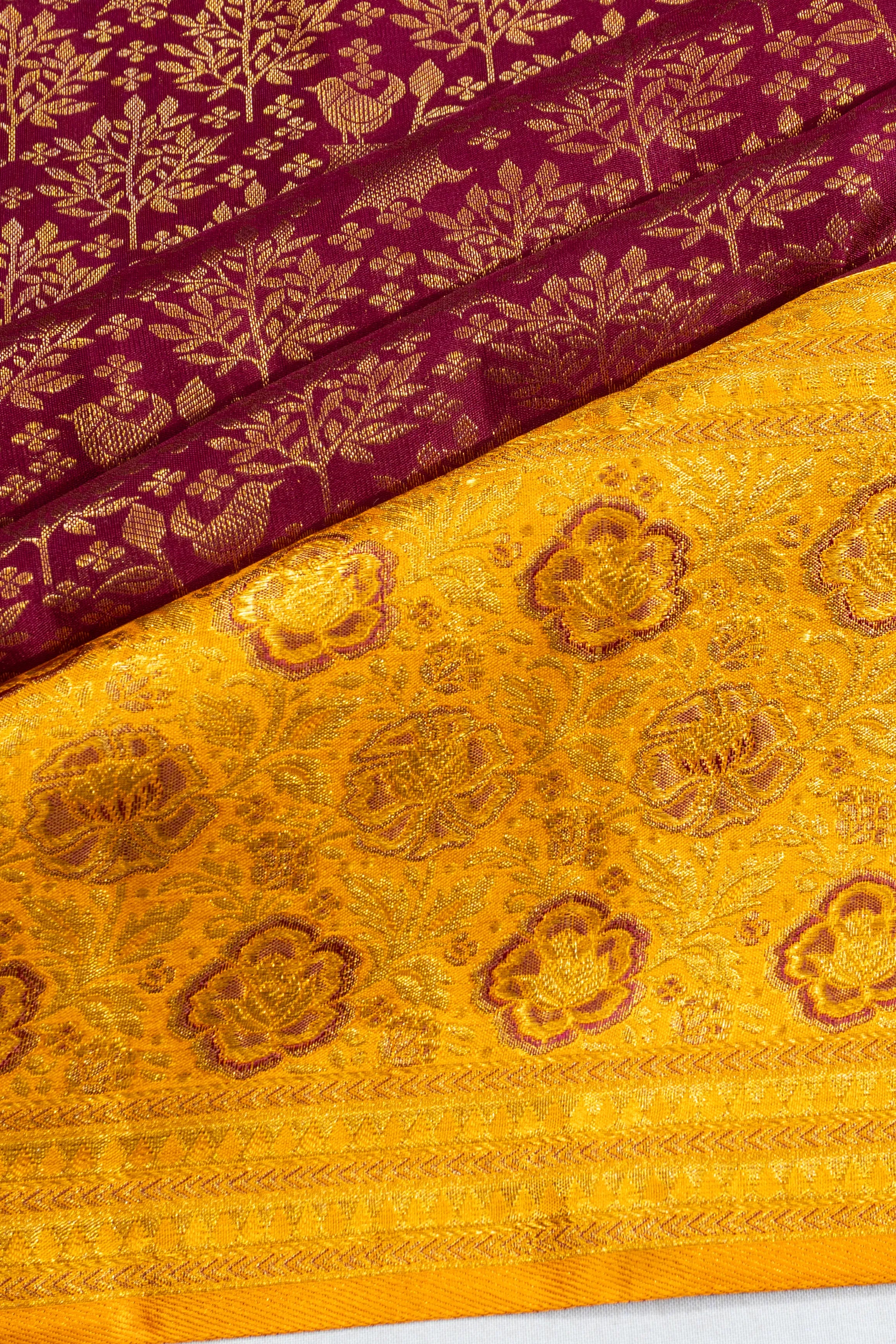 Taranga Kanchi Silk Brocade Maroon Saree