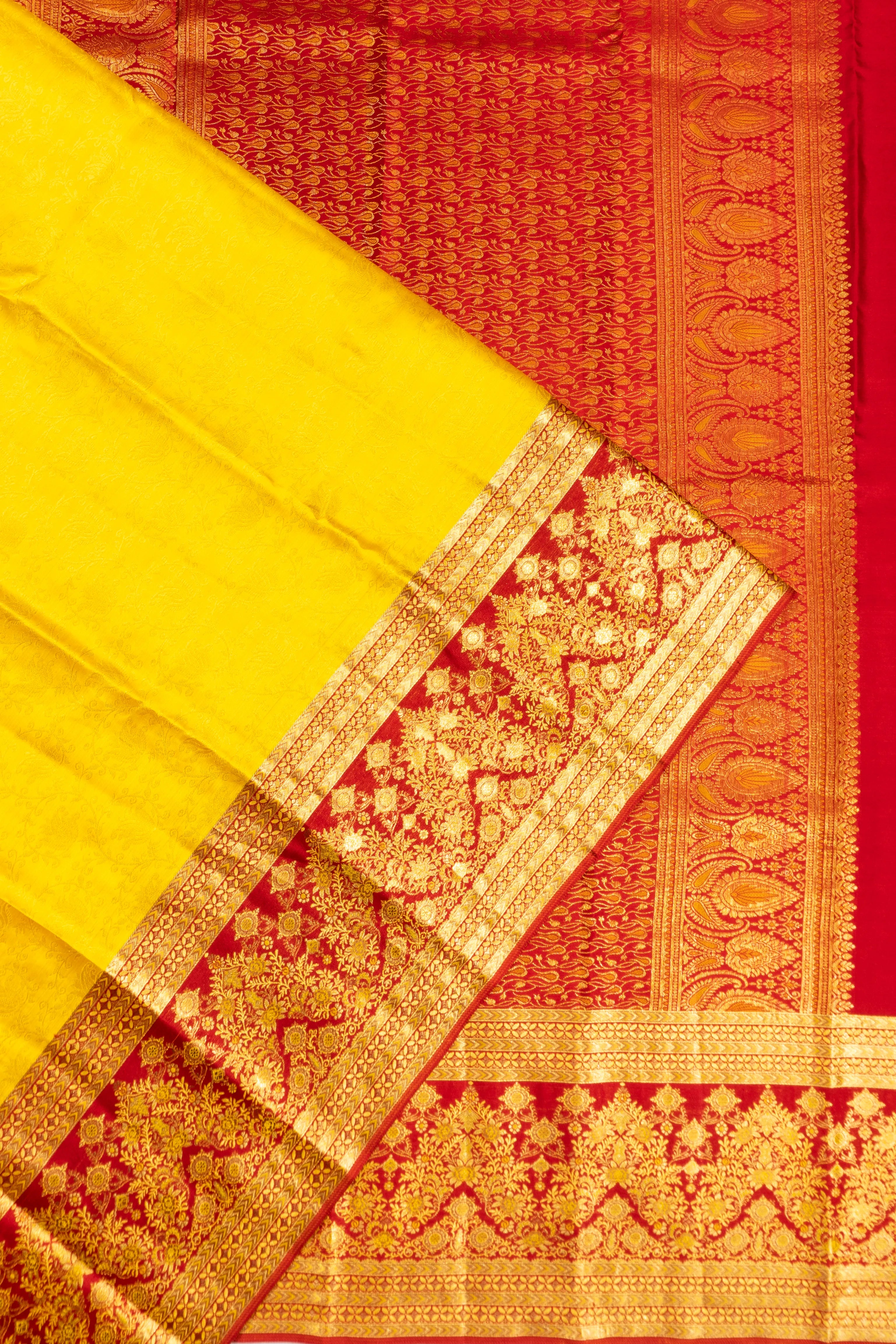 Taranga Kanchi Silk Brocade Brocade Yellow Saree
