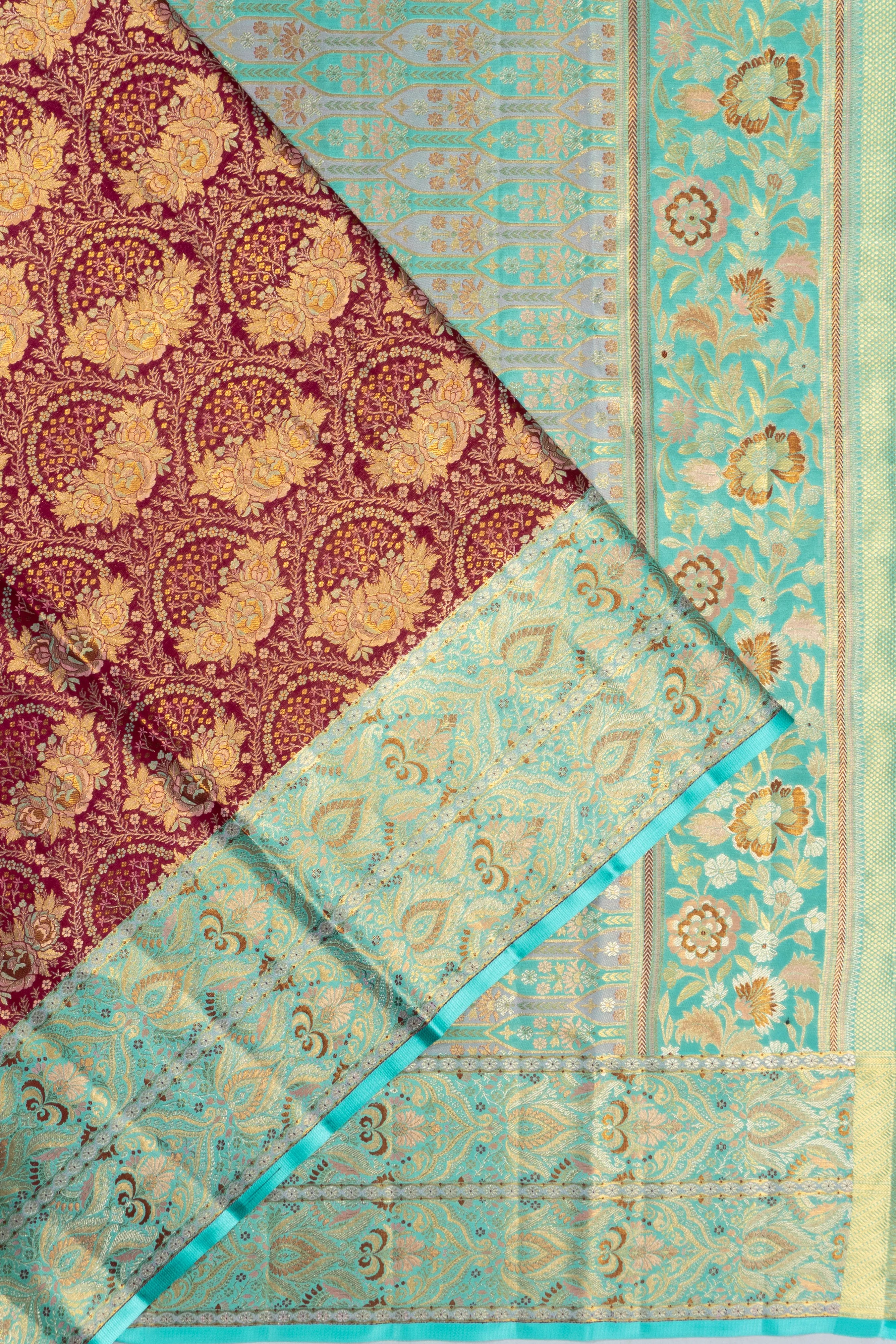 Kanchipuram Silk Tissue Brocade Purple Saree