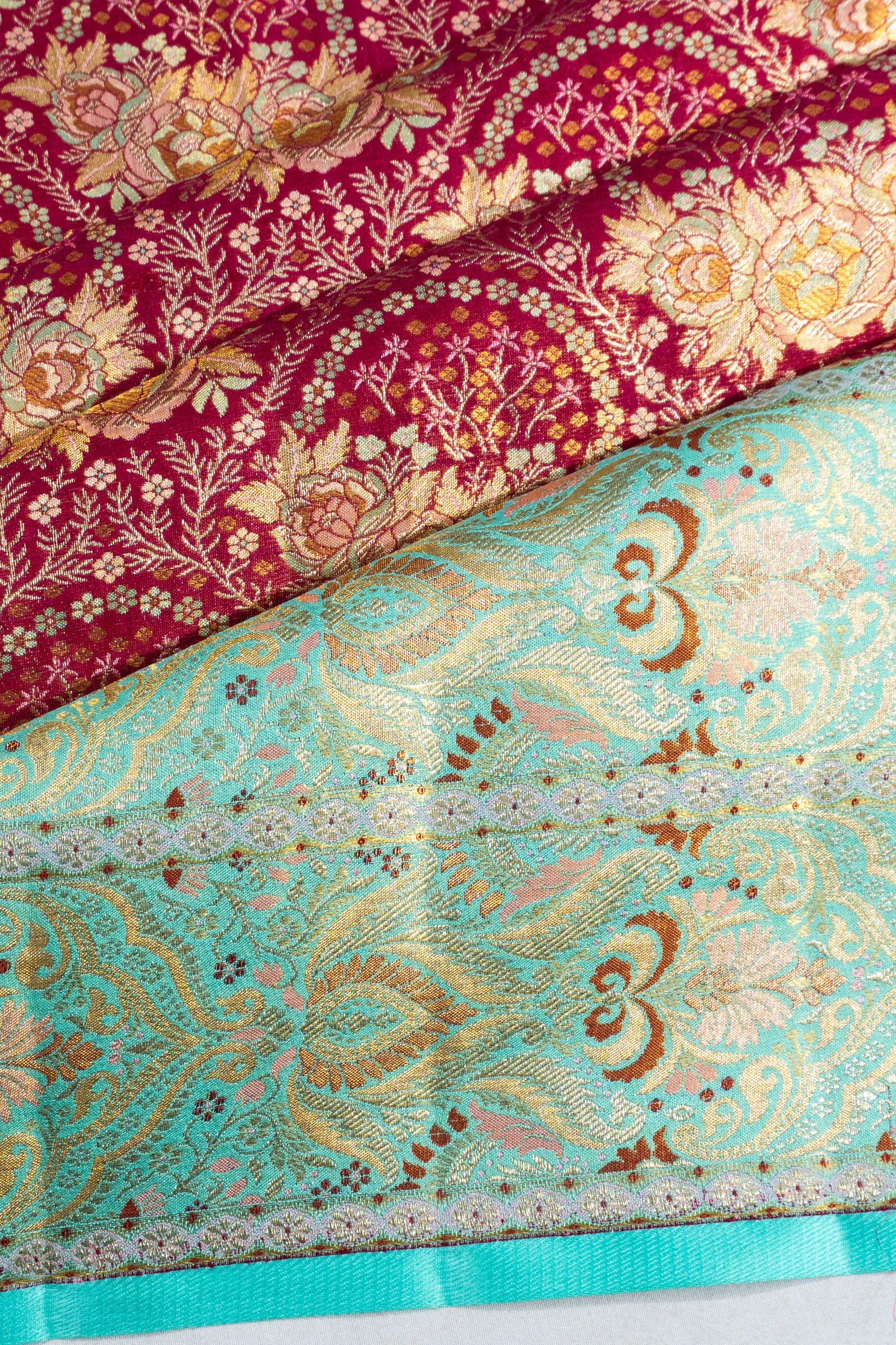 Kanchipuram Silk Tissue Brocade Purple Saree