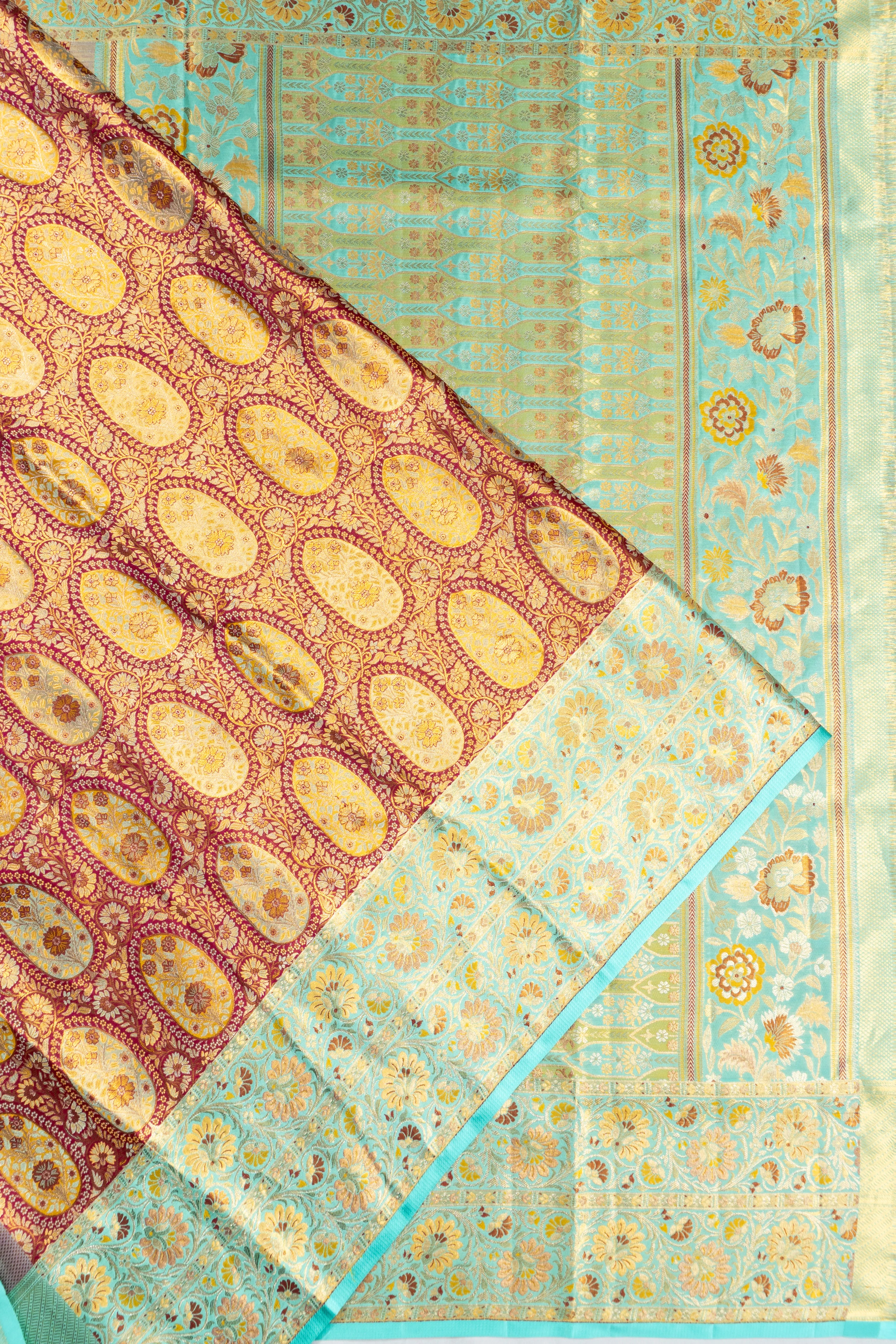 Kanchipuram Silk Tissue Brocade Pink Saree