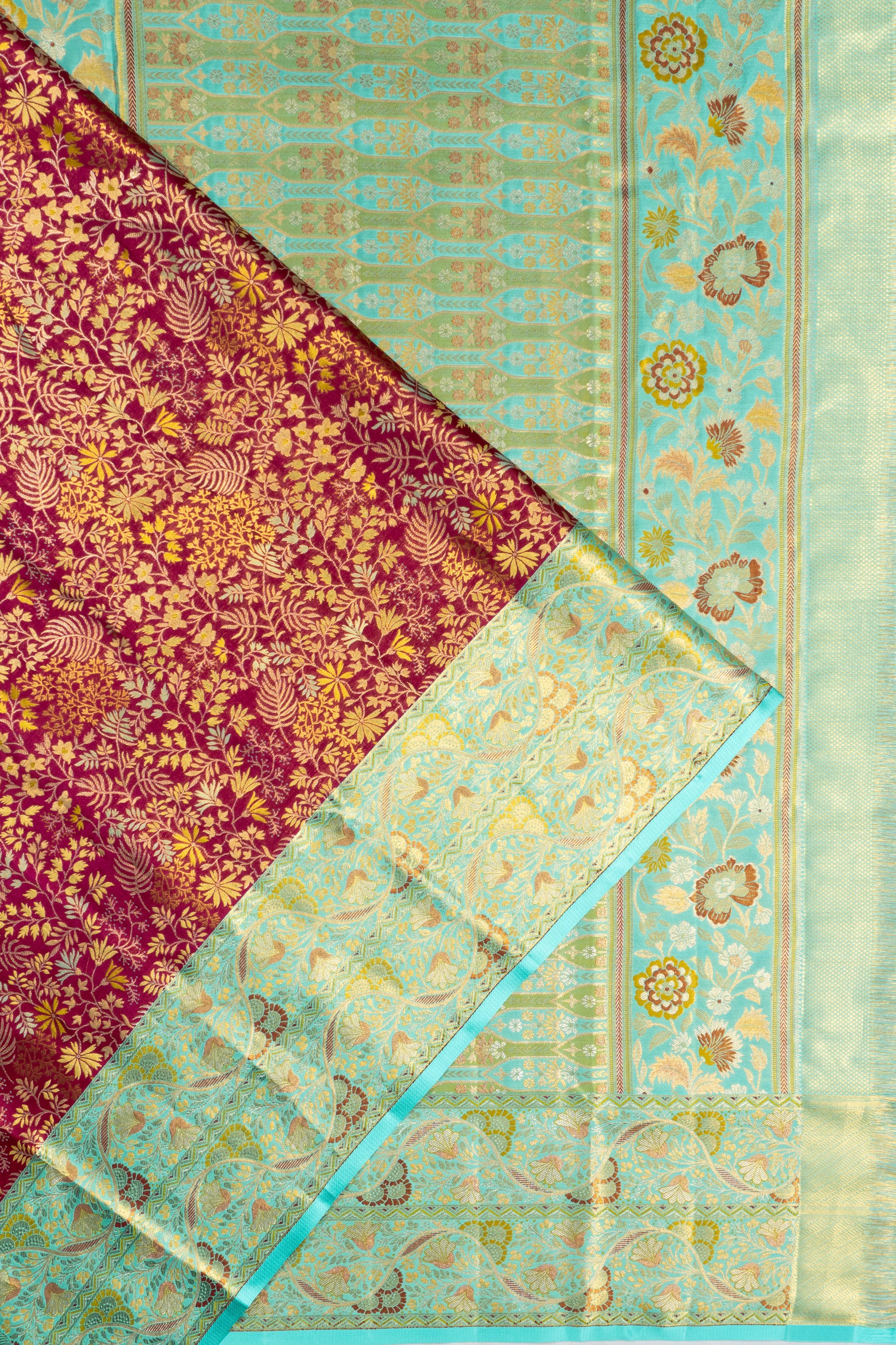 Kanchipuram Silk Tissue Brocade Purple Saree