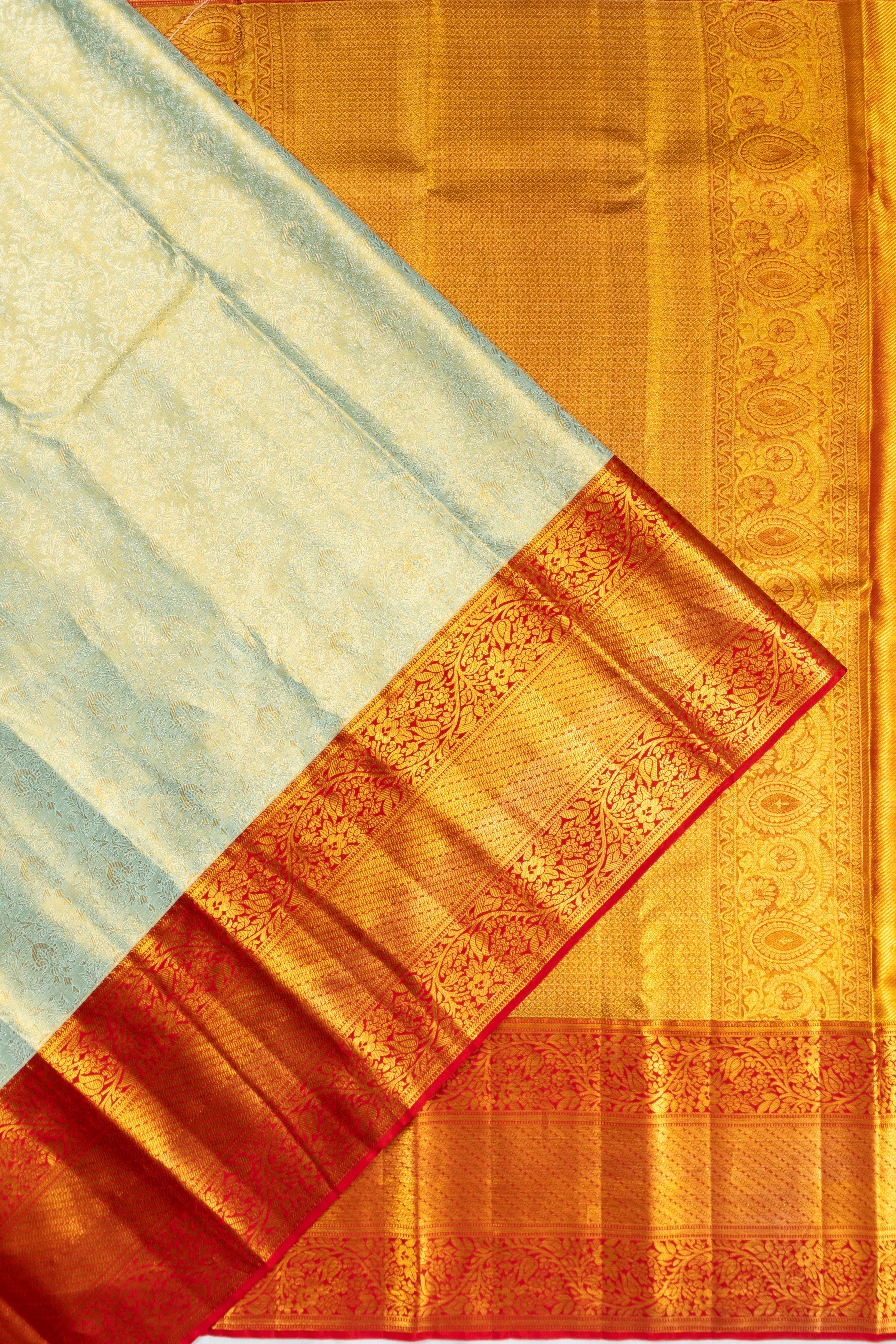 Taranga Kanchi Silk Tissue Brocade Sky Blue Saree