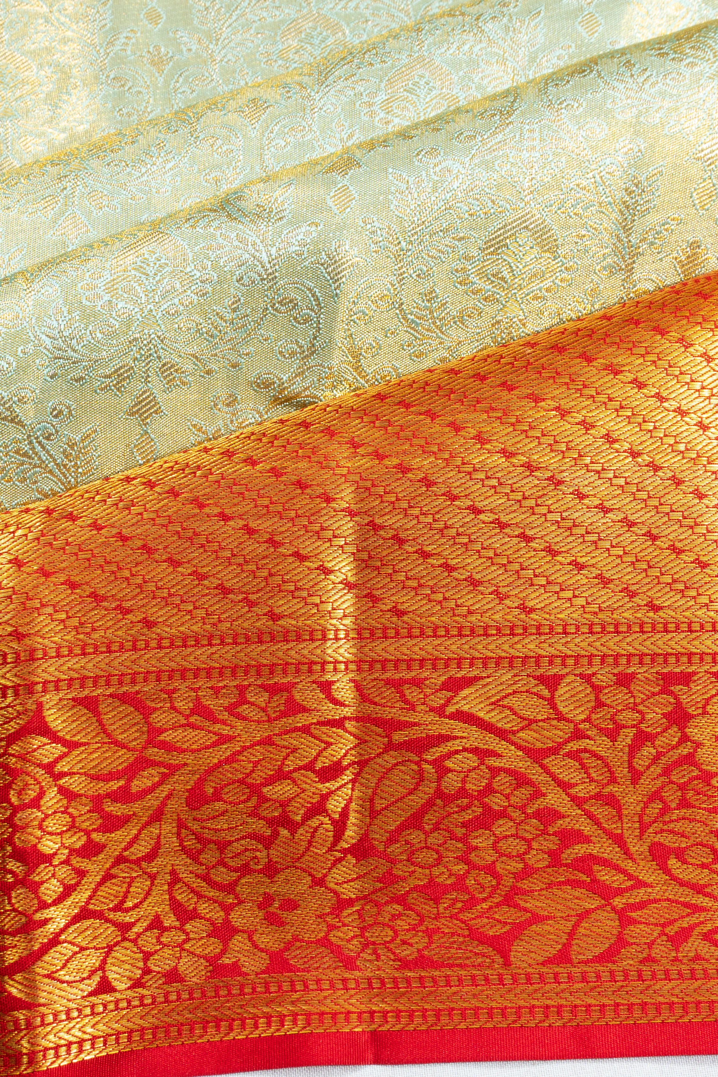Taranga Kanchi Silk Tissue Brocade Sky Blue Saree