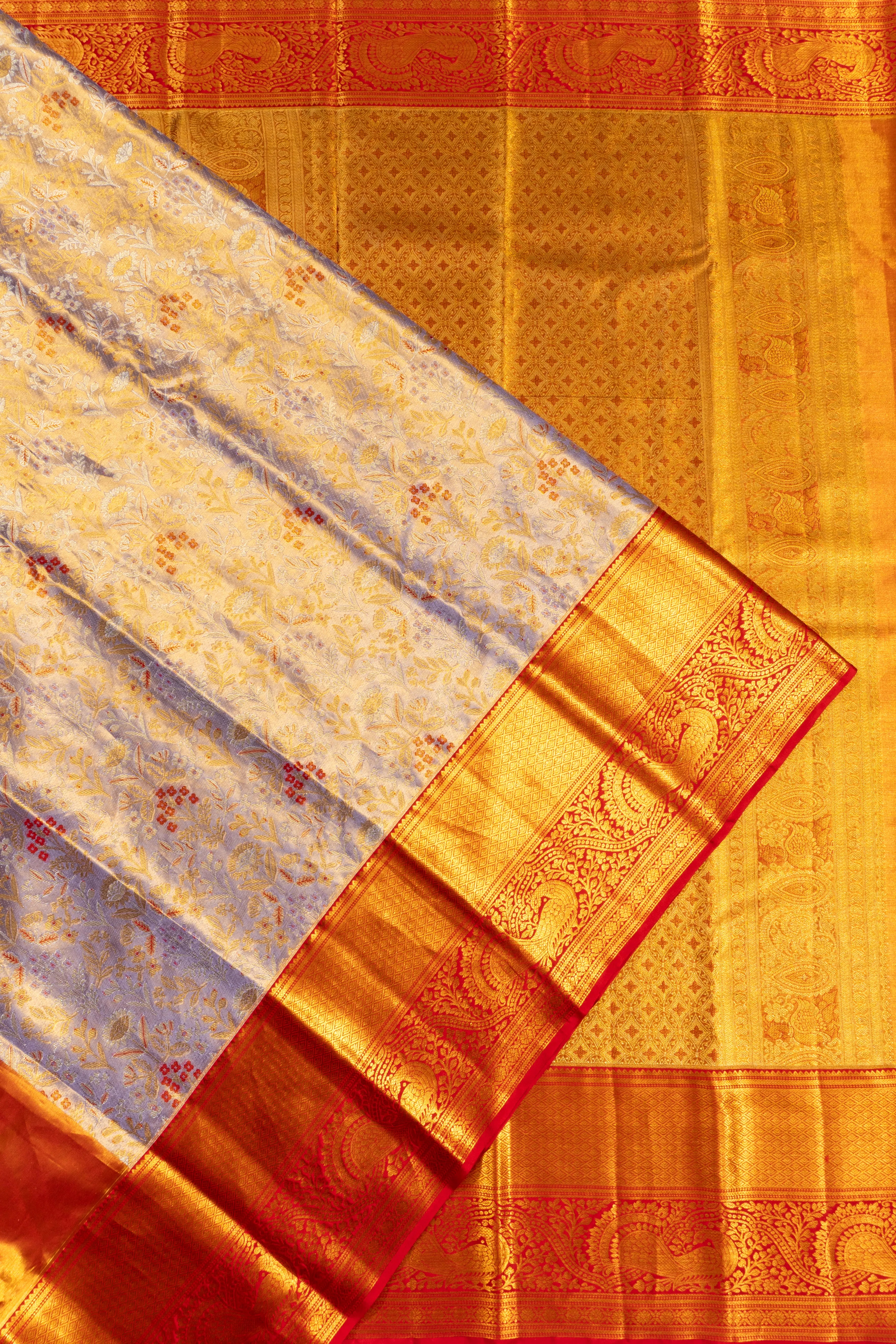 Taranga Kanchi Silk Tissue Brocade Lilac Saree