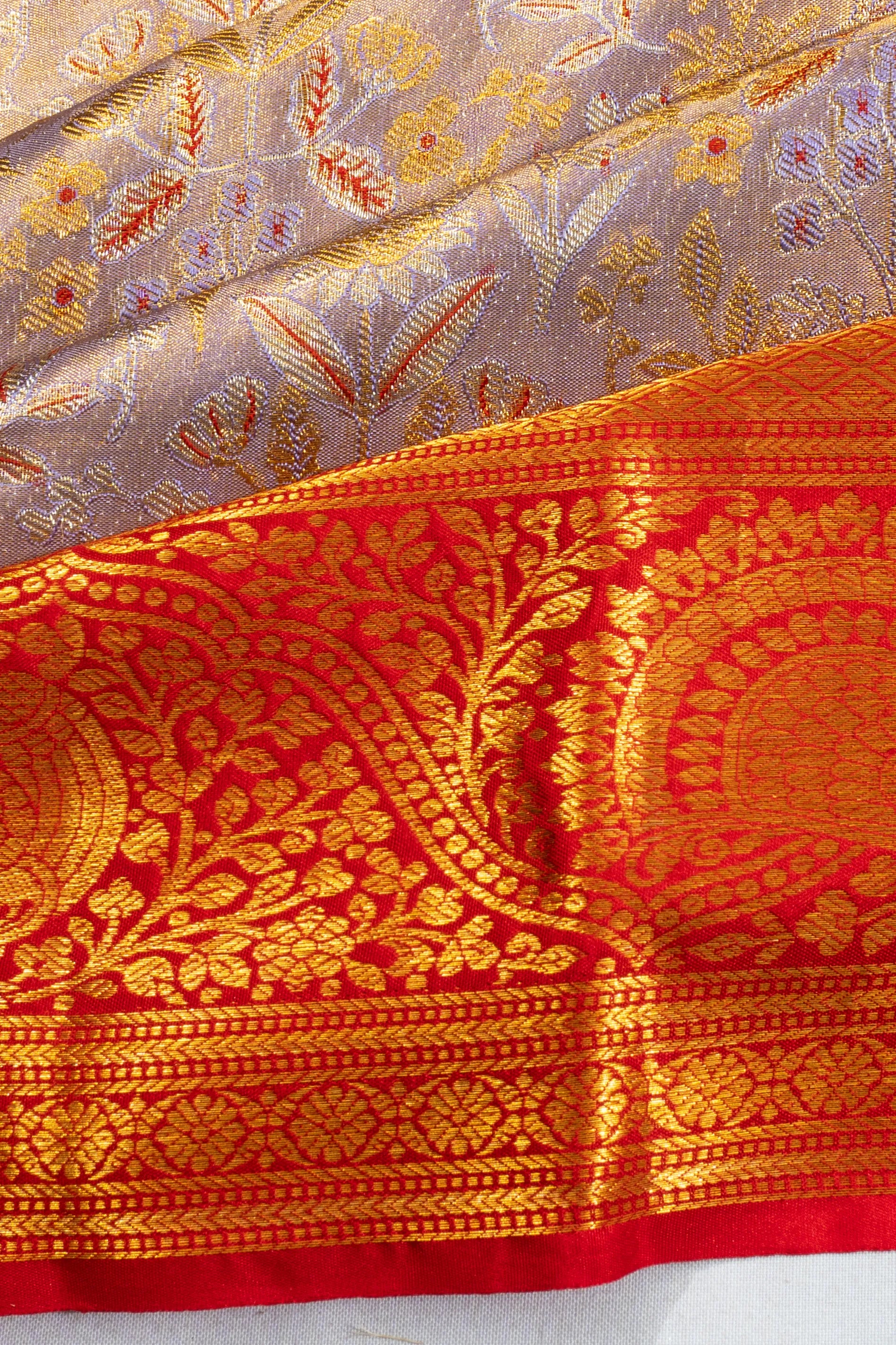Taranga Kanchi Silk Tissue Brocade Lilac Saree