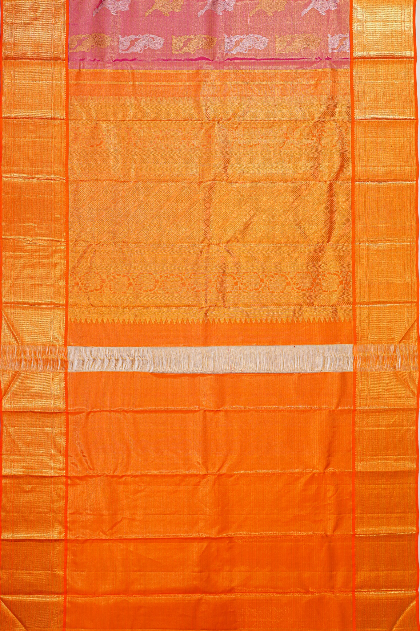 Kanchipuram Silk Tissue Butta Pink Saree