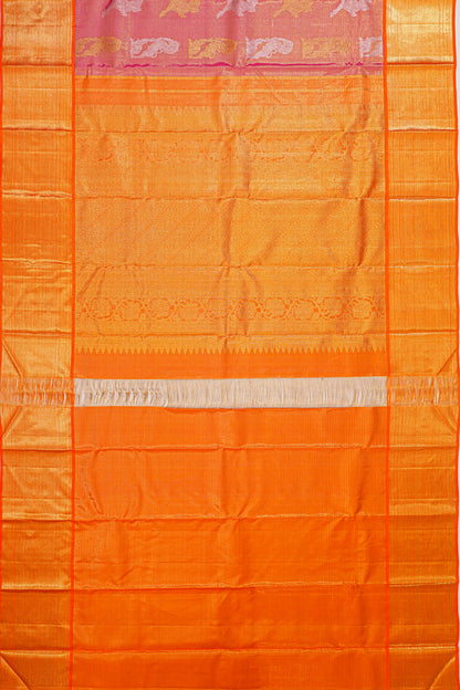 Kanchipuram Silk Tissue Butta Pink Saree