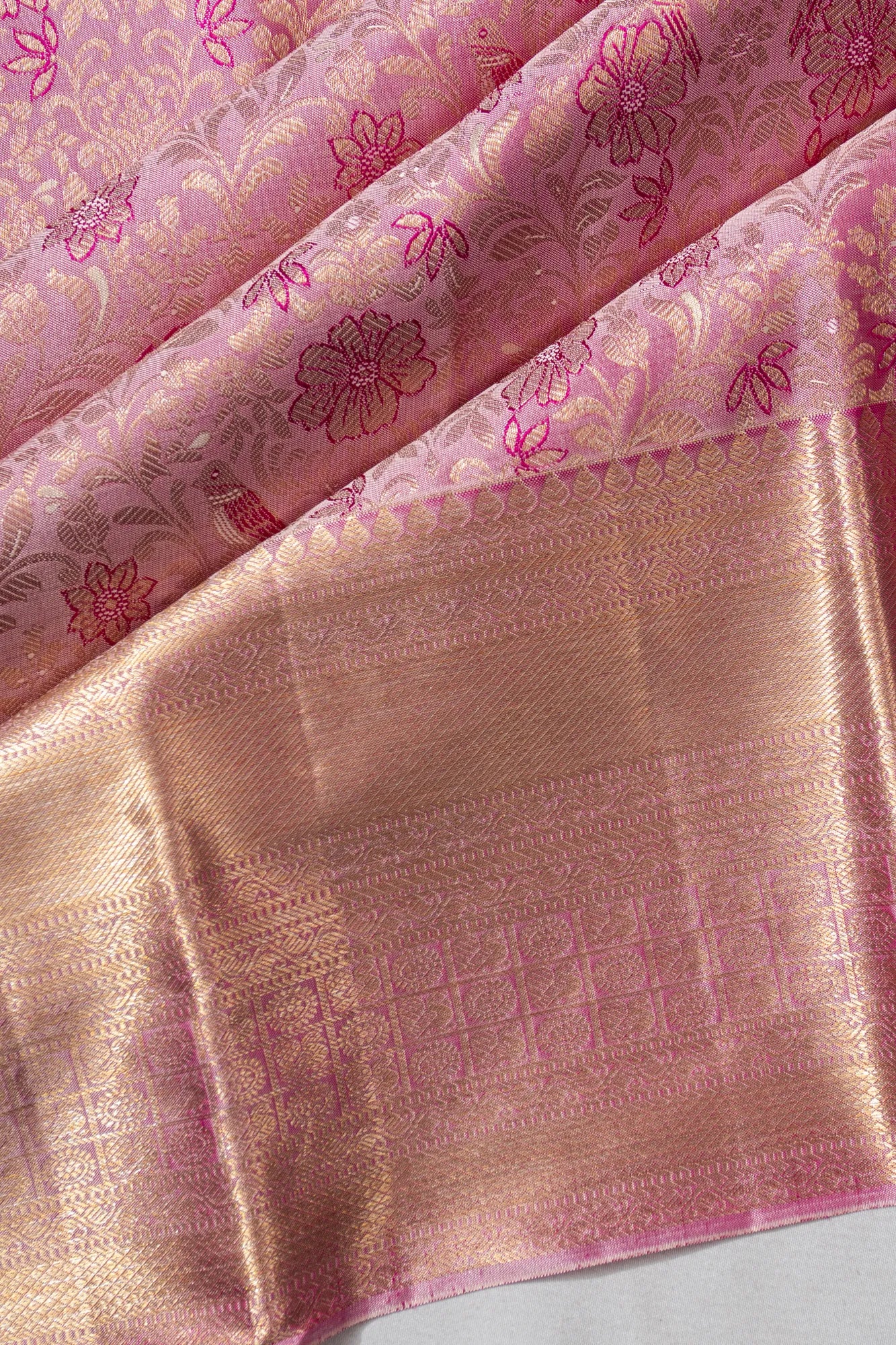 Taranga Kanchi Silk Brocade Baby Pink Saree
