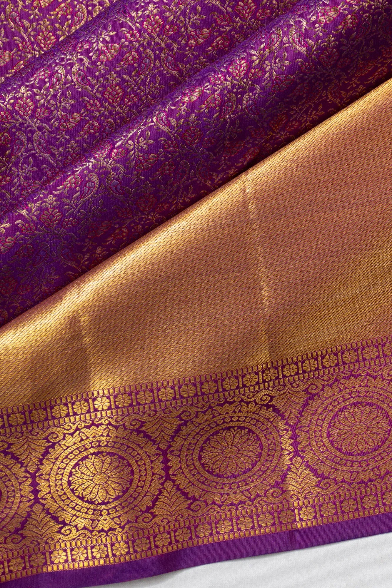Taranga Kanchi Silk Brocade Purple Saree