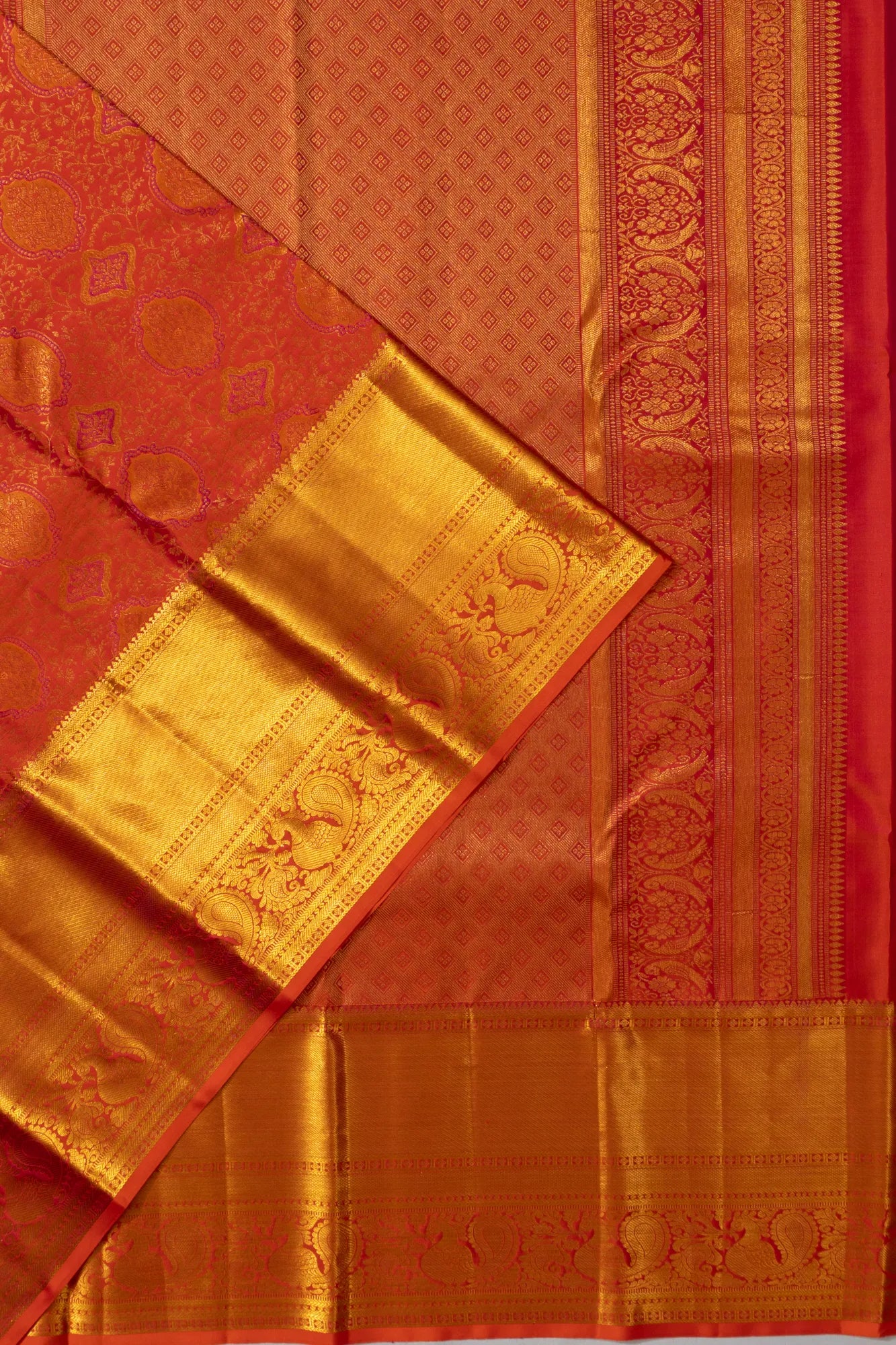 Taranga Kanchi Silk Brocade Red Saree