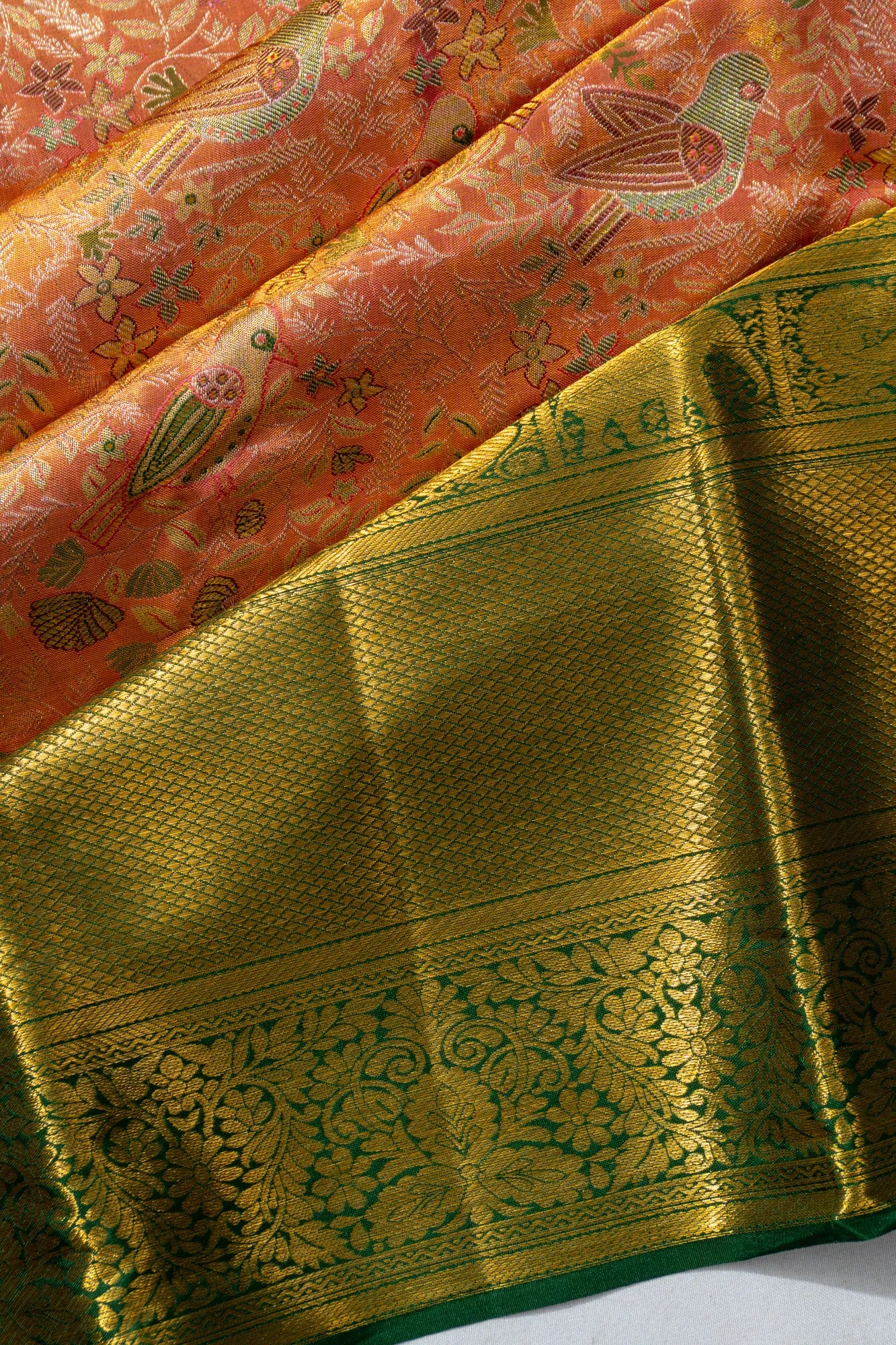 Taranga Kanchi Silk Tissue Brocade Pink Saree