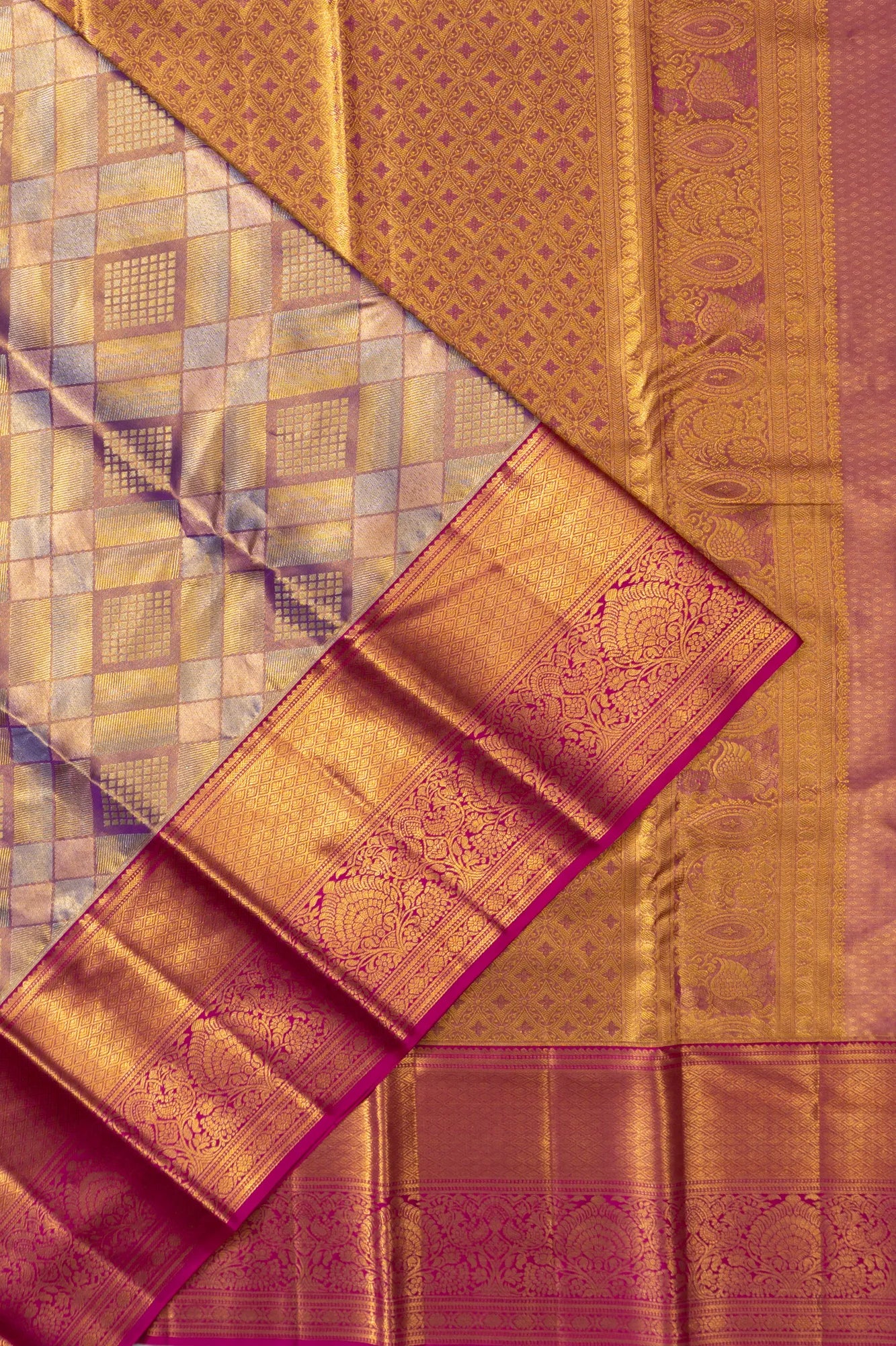 Taranga Kanchi Silk Tissue Brocade Violet Saree