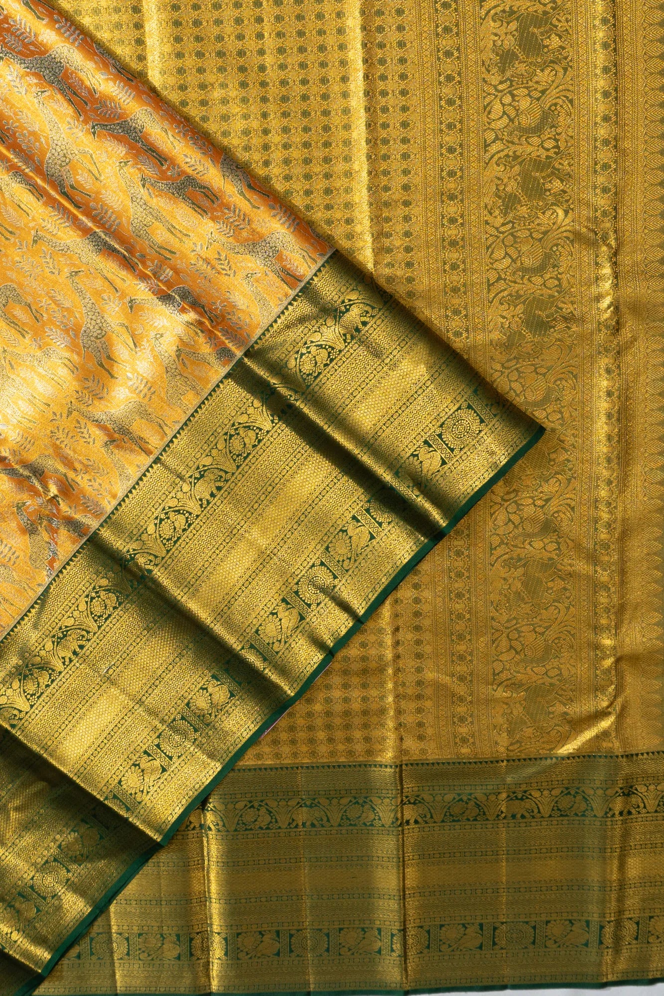 Taranga Kanchi Silk Tissue Brocade Yellow Saree