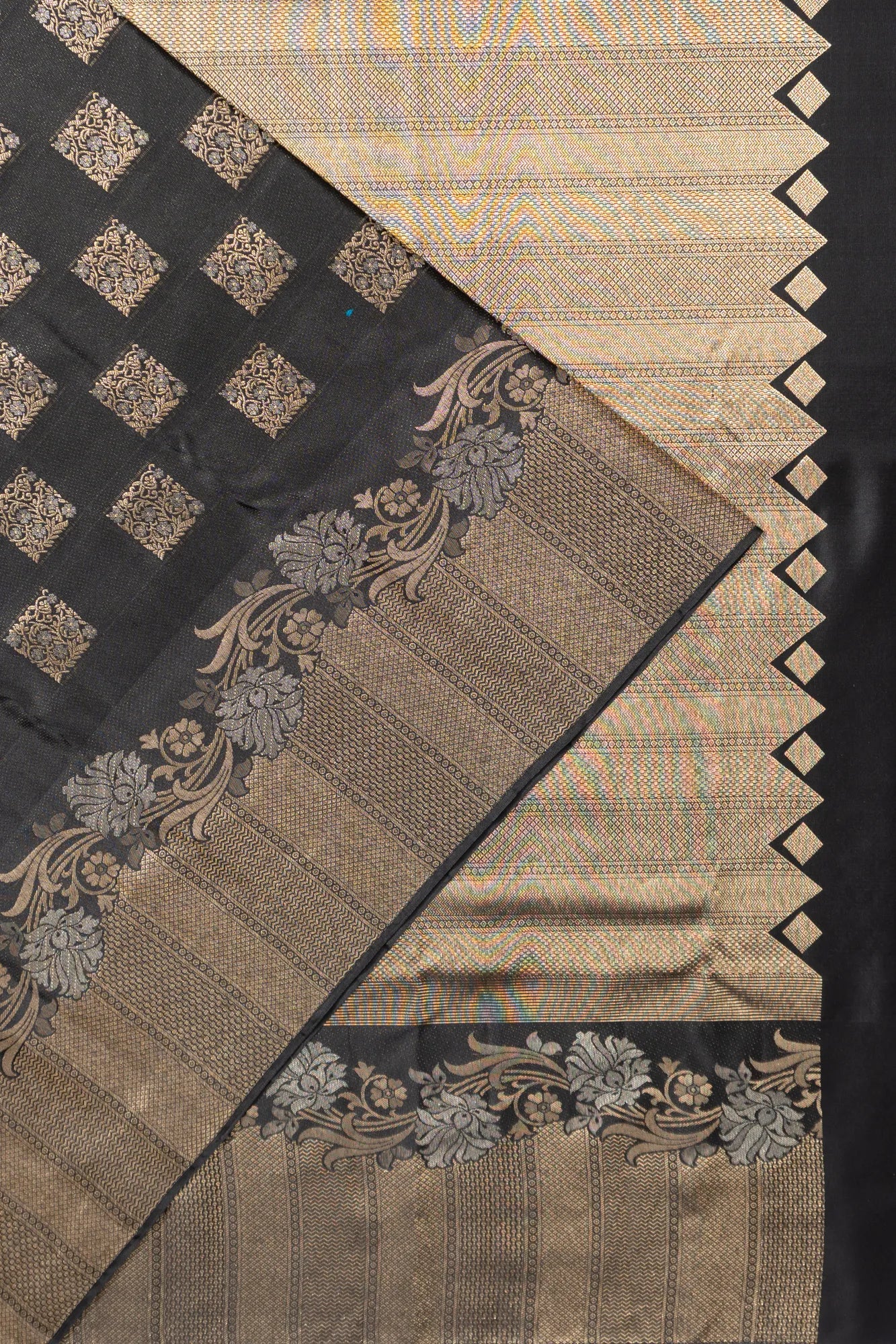 Taranga Kanchi Silk Brocade Black Saree