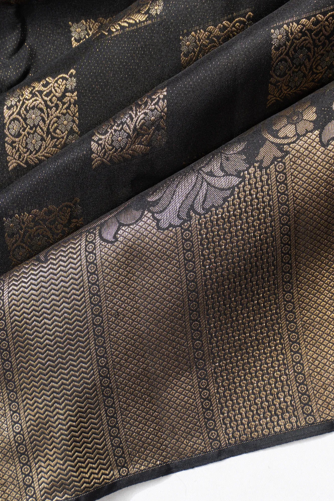 Taranga Kanchi Silk Brocade Black Saree