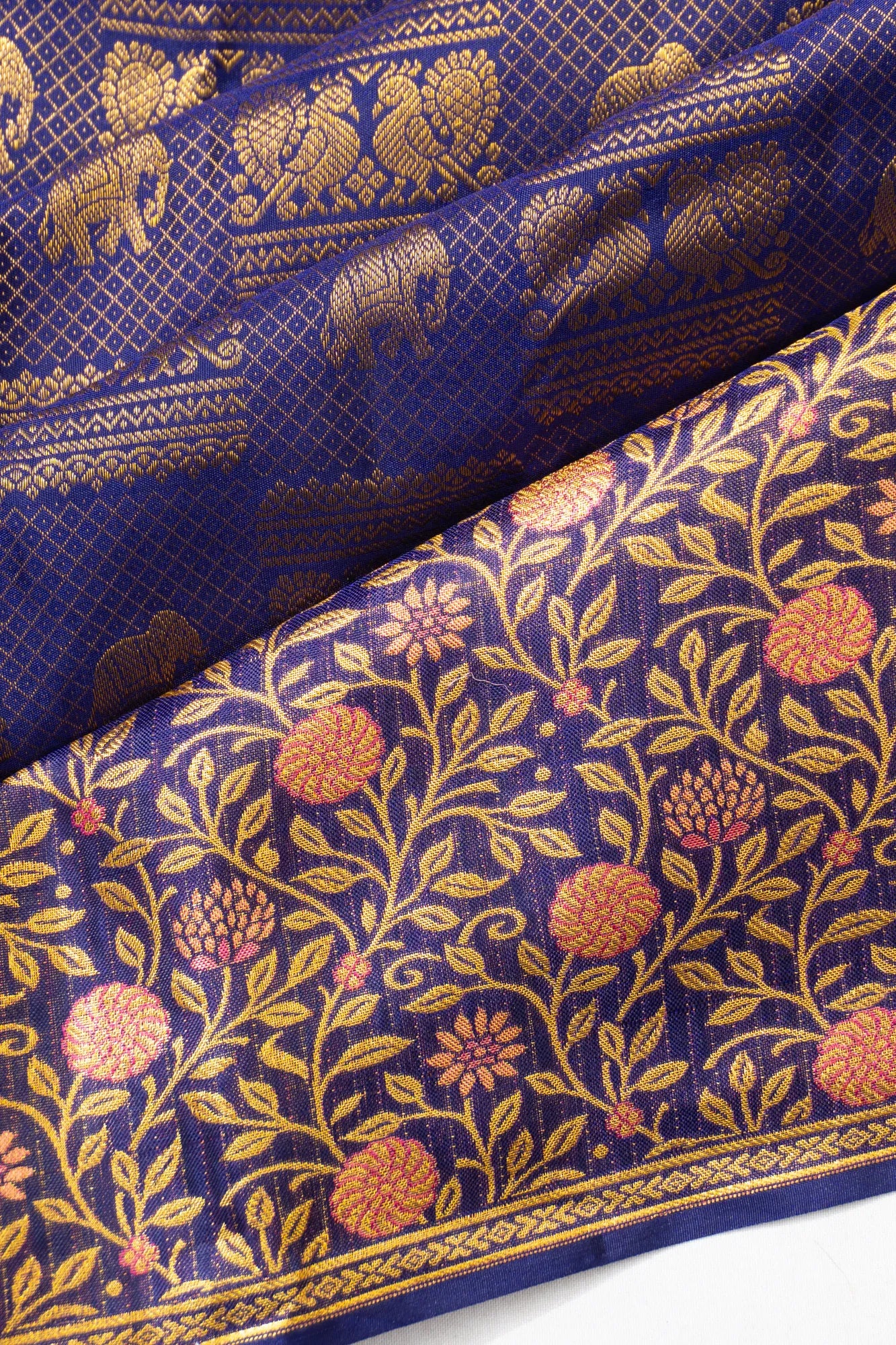 Taranga Kanchi Silk Brocade Blue Saree