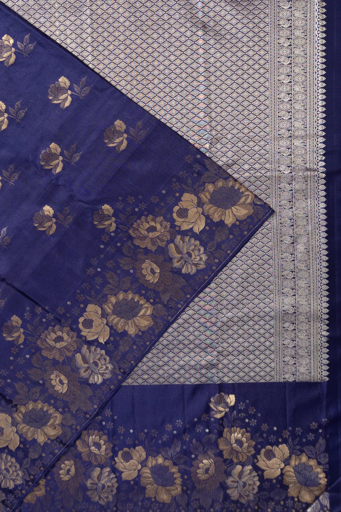 Taranga Kanchi Silk Butta Dark Blue Saree