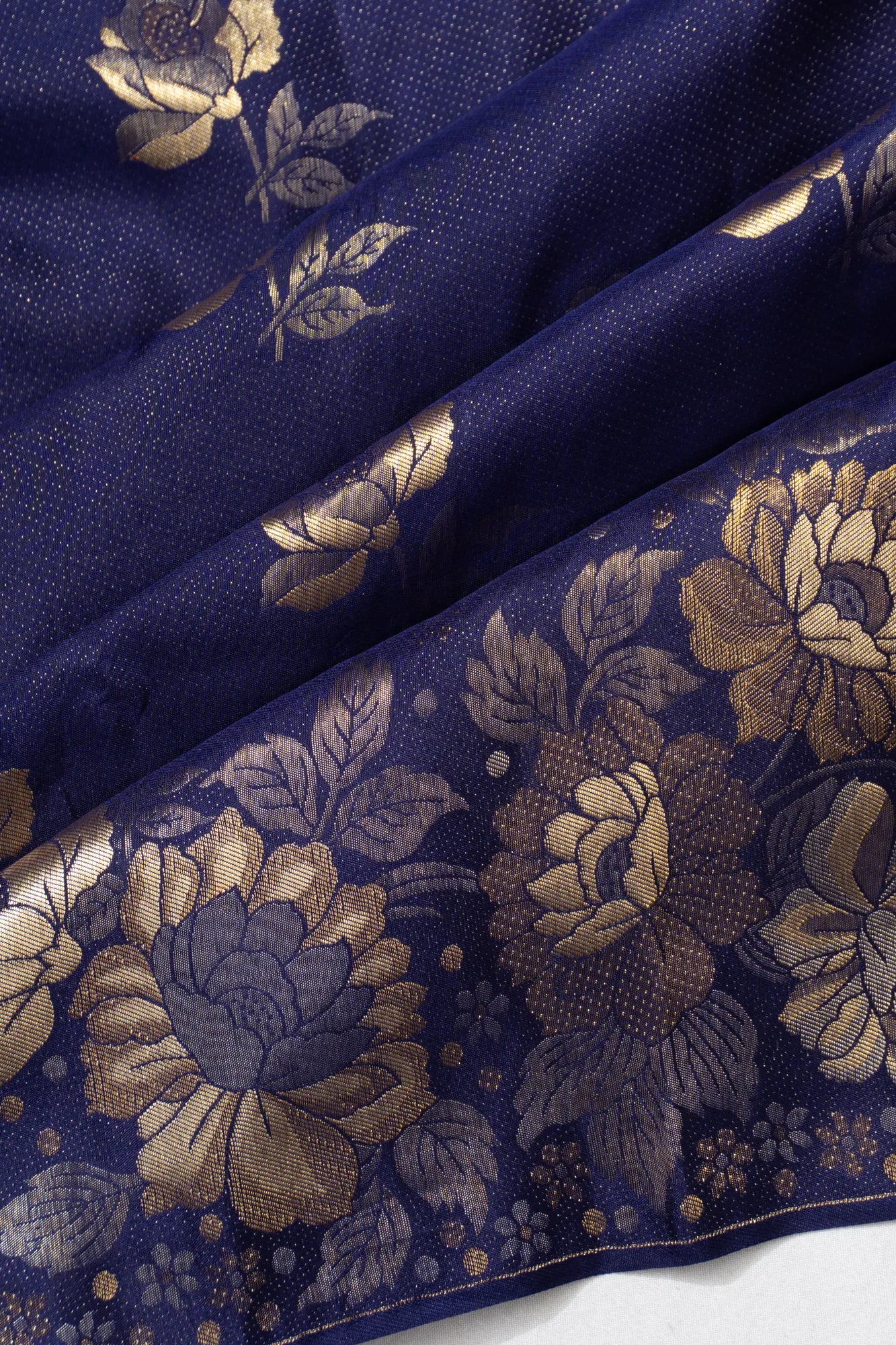 Taranga Kanchi Silk Butta Dark Blue Saree