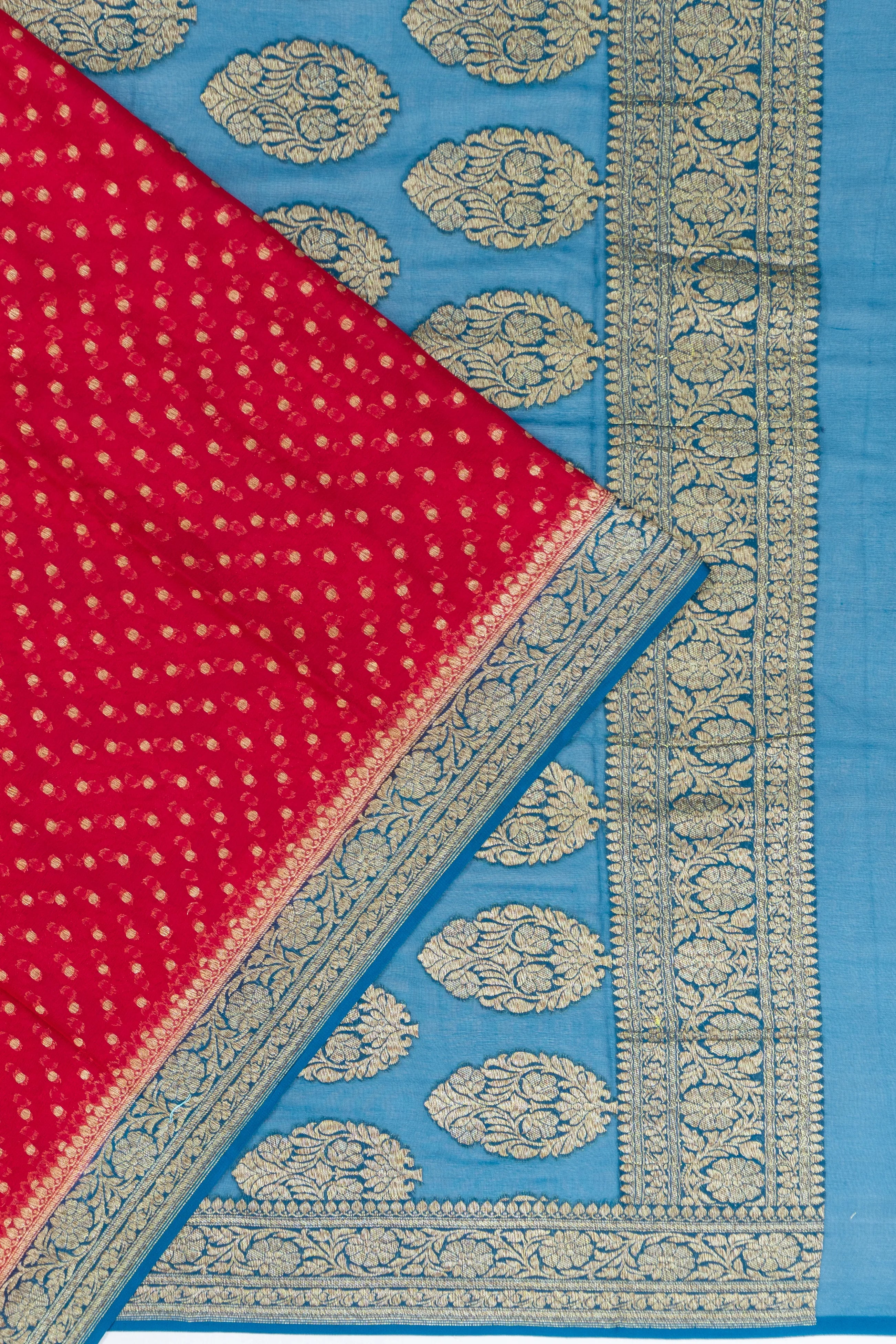 Banarasi Georgette Brocade Red Saree