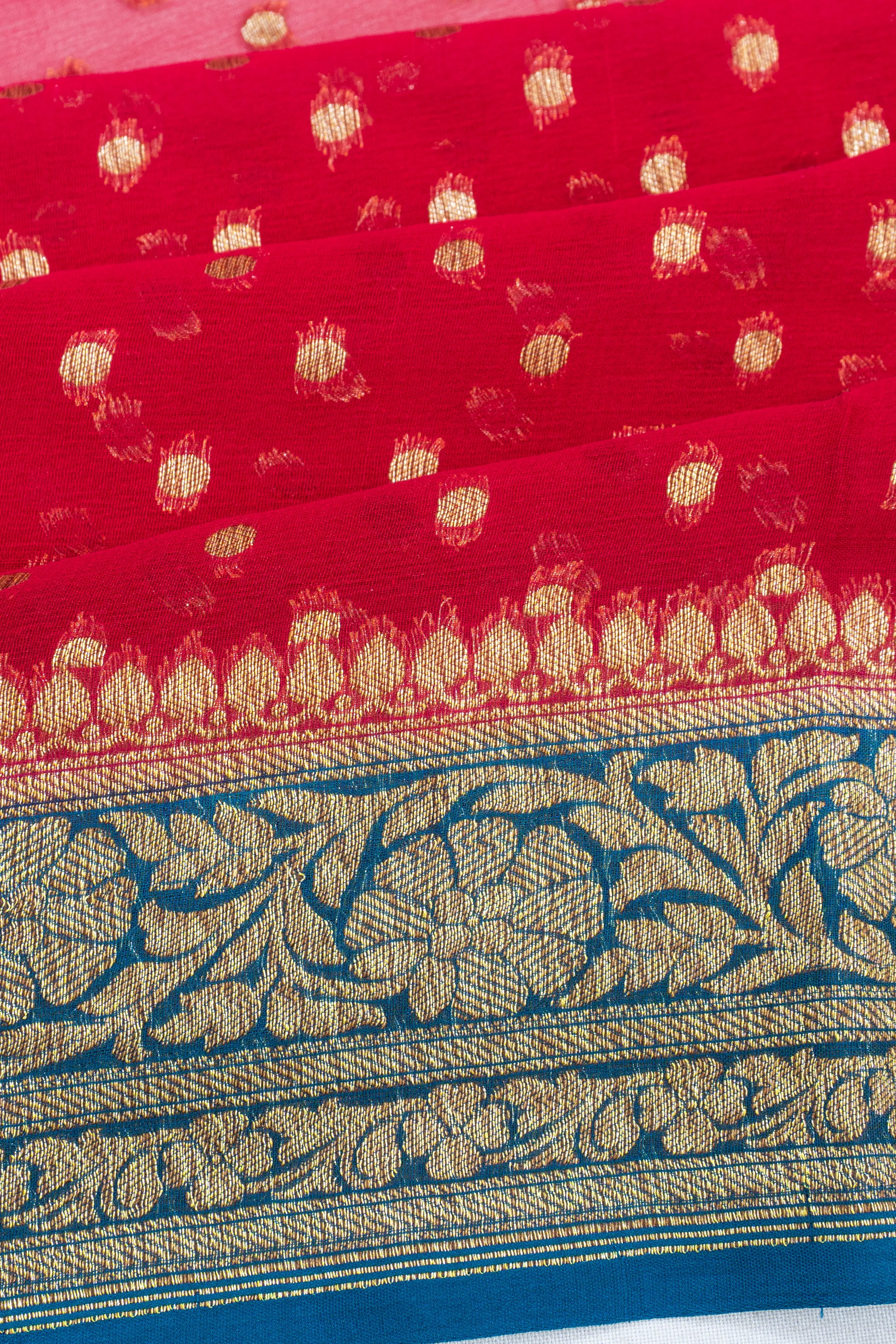 Banarasi Georgette Brocade Red Saree