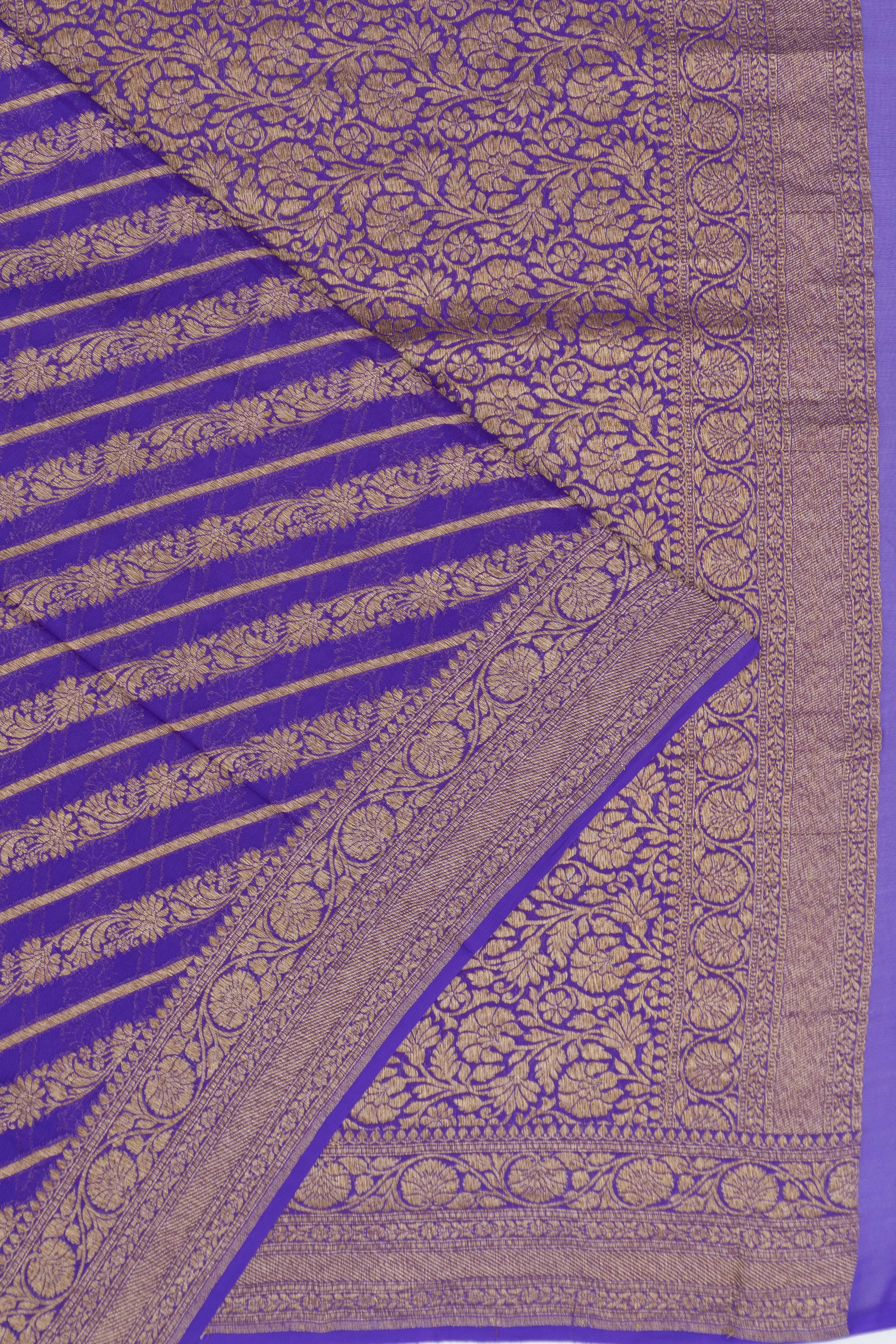 Banarasi Georgette Brocade Violet Saree