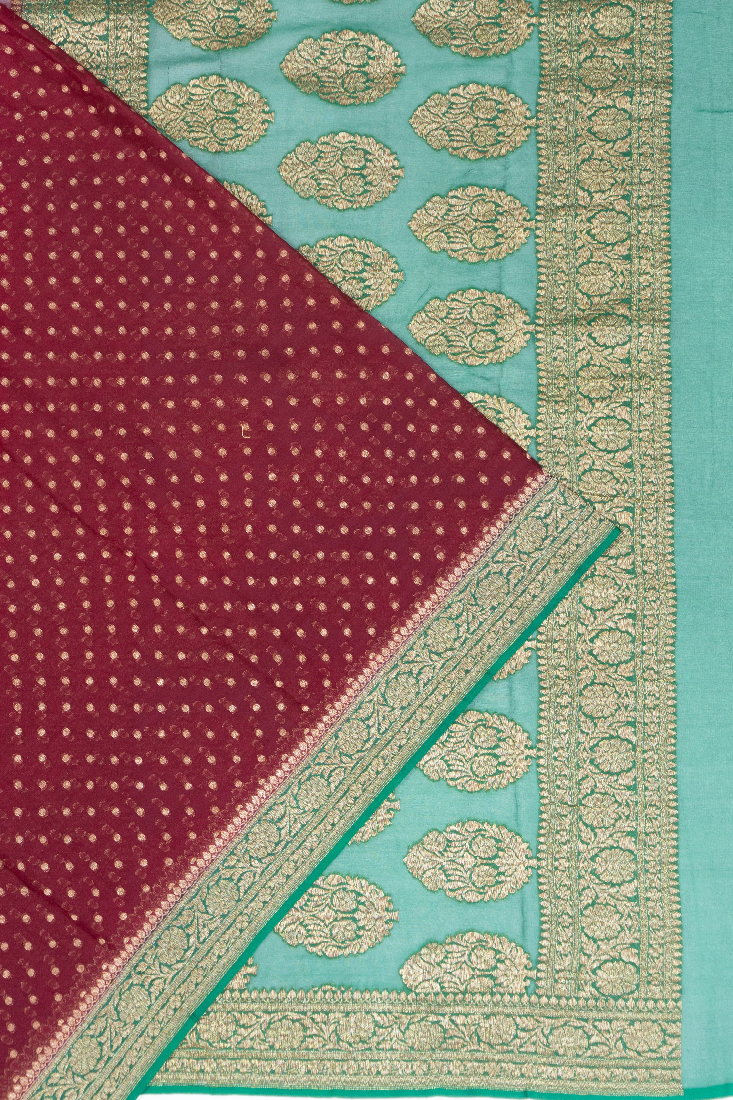 Banarasi Georgette Brocade Maroon Saree