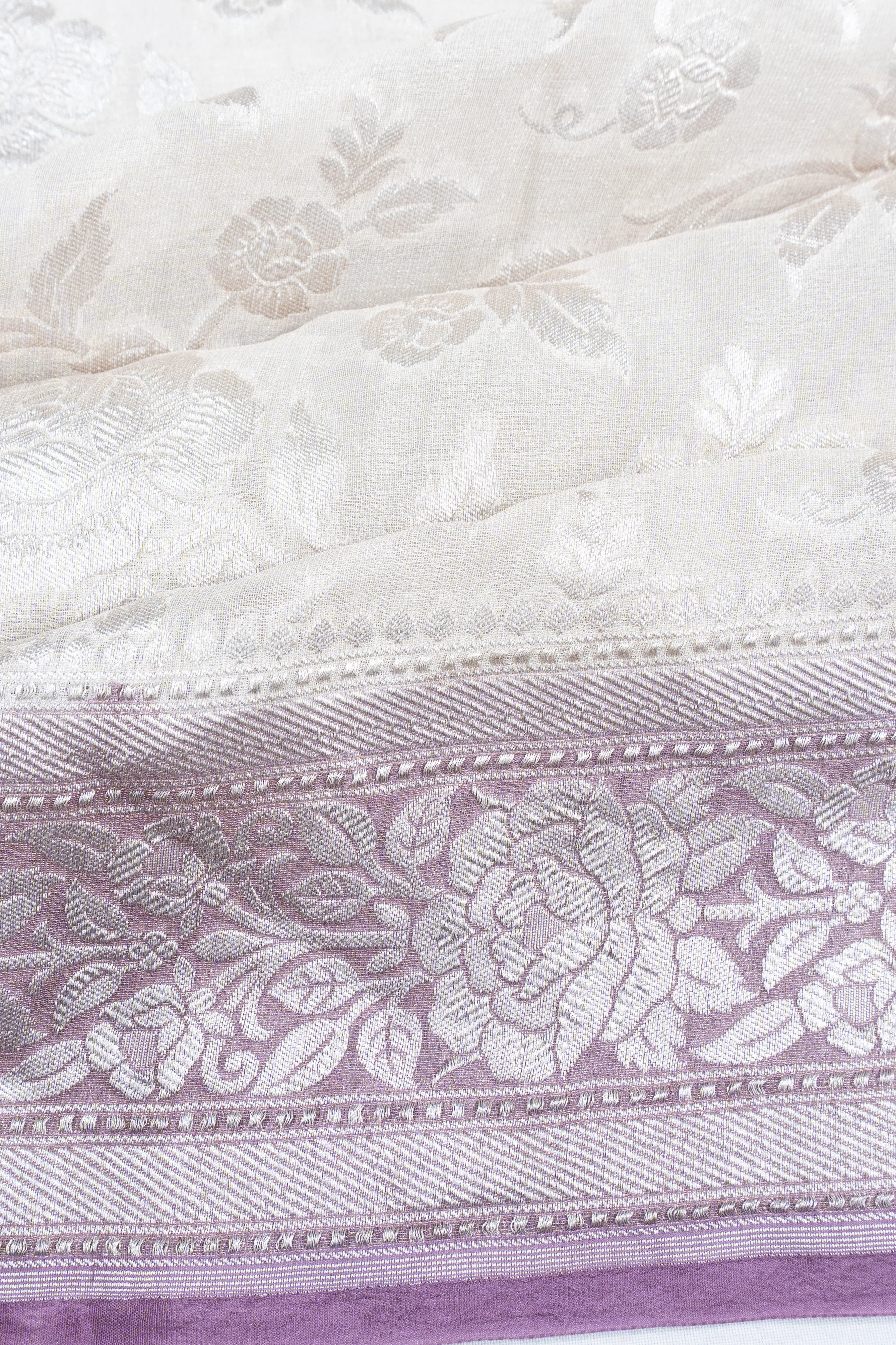 Banarasi Georgette Jaal Off White Saree