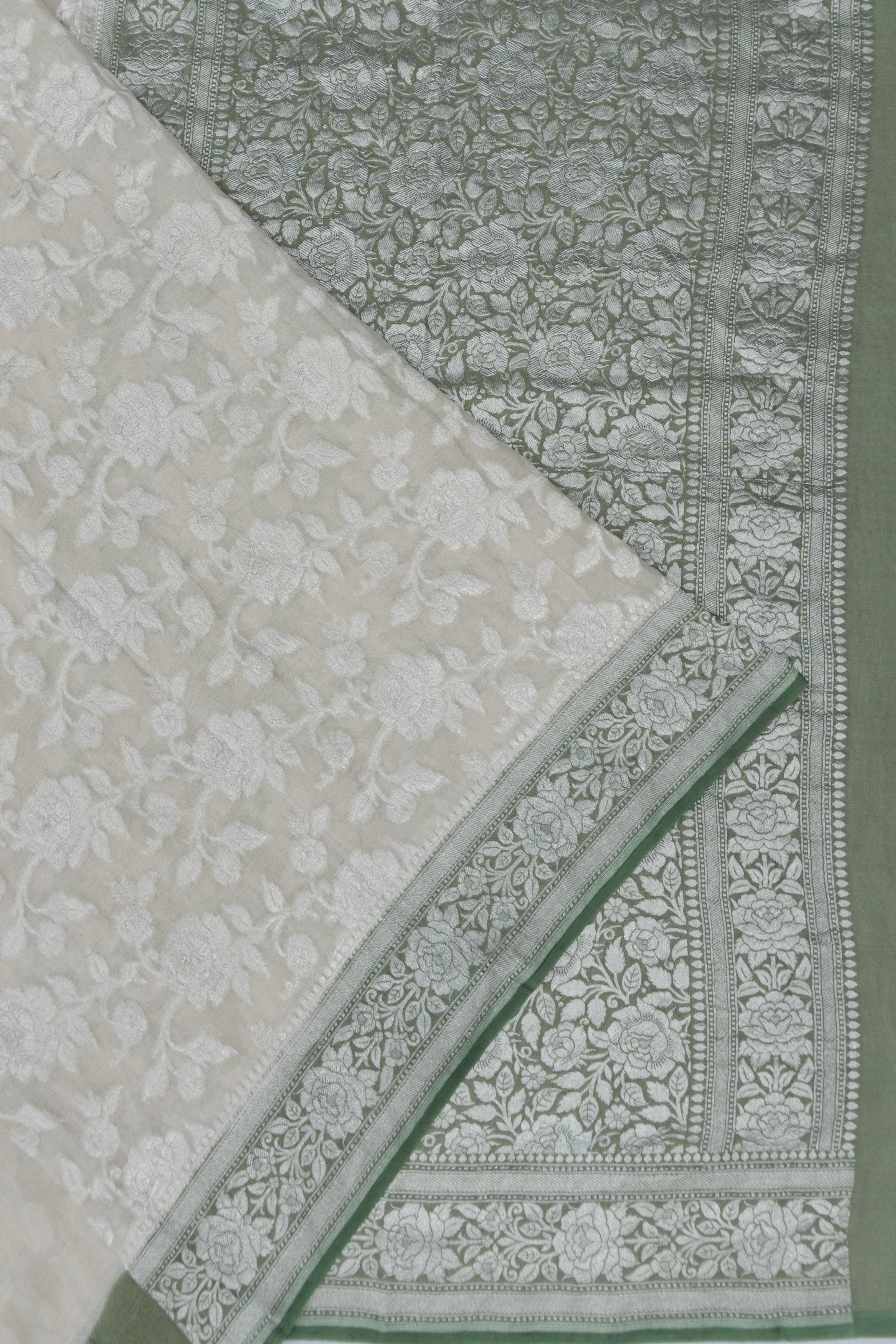 Banarasi Georgette Jaal Off White Saree