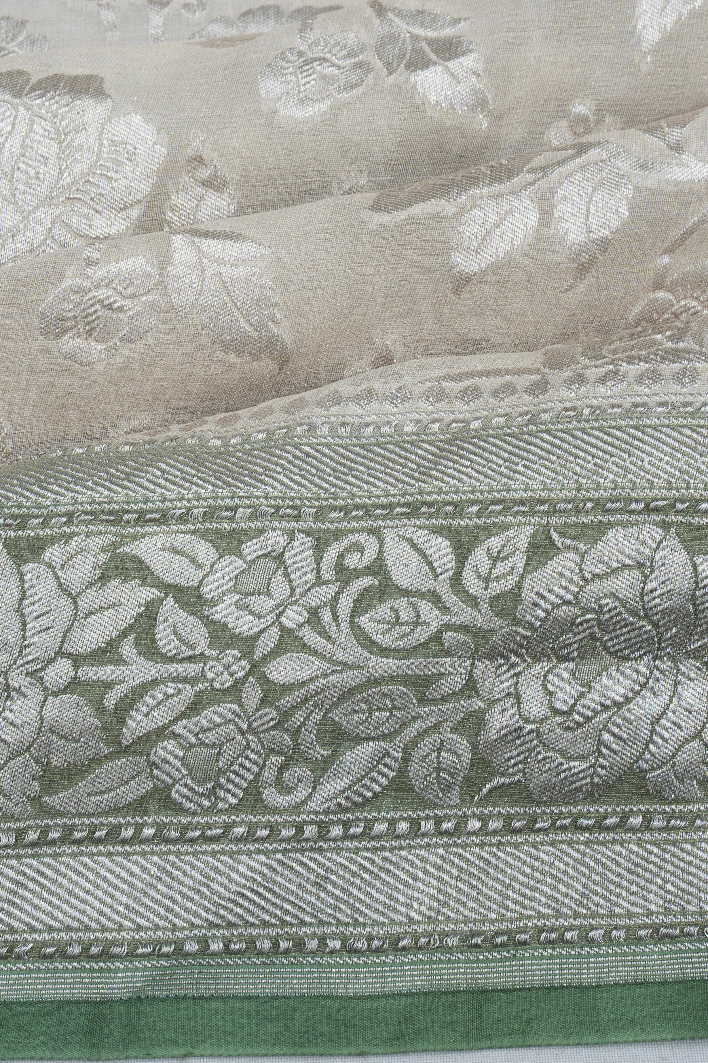 Banarasi Georgette Jaal Off White Saree