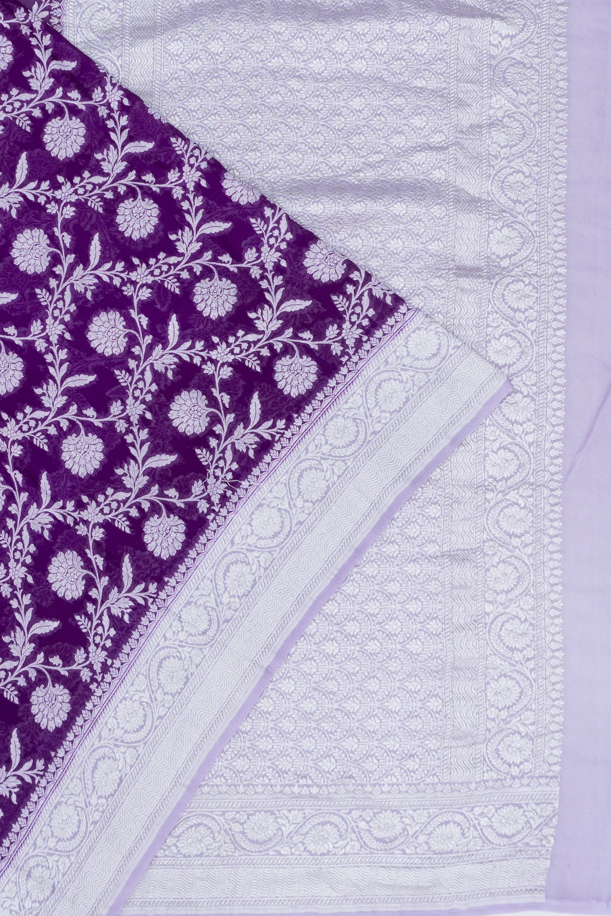 Banarasi Georgette Jaal Purple Saree