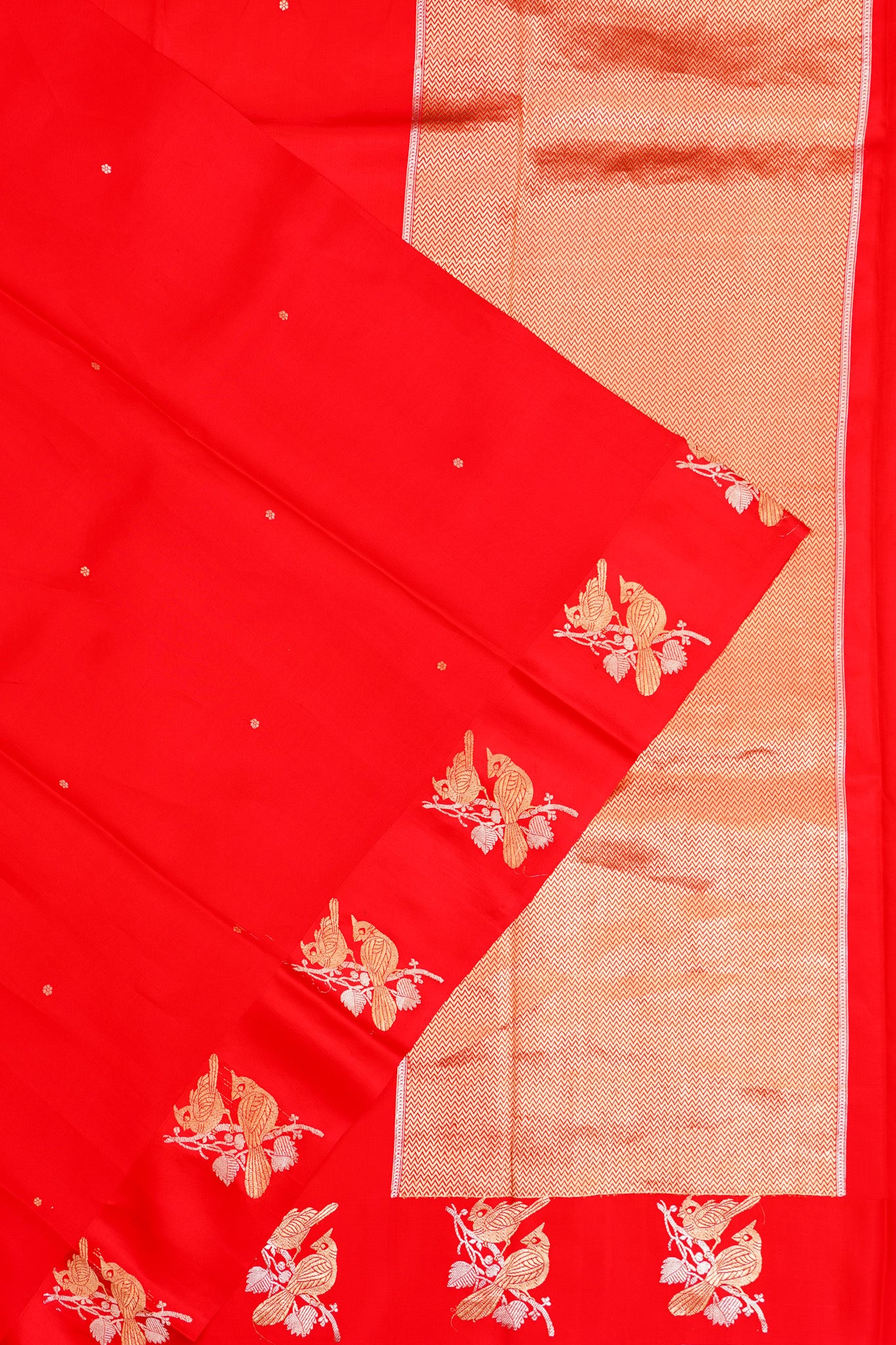 Banarasi Katan Silk Butta Red Saree