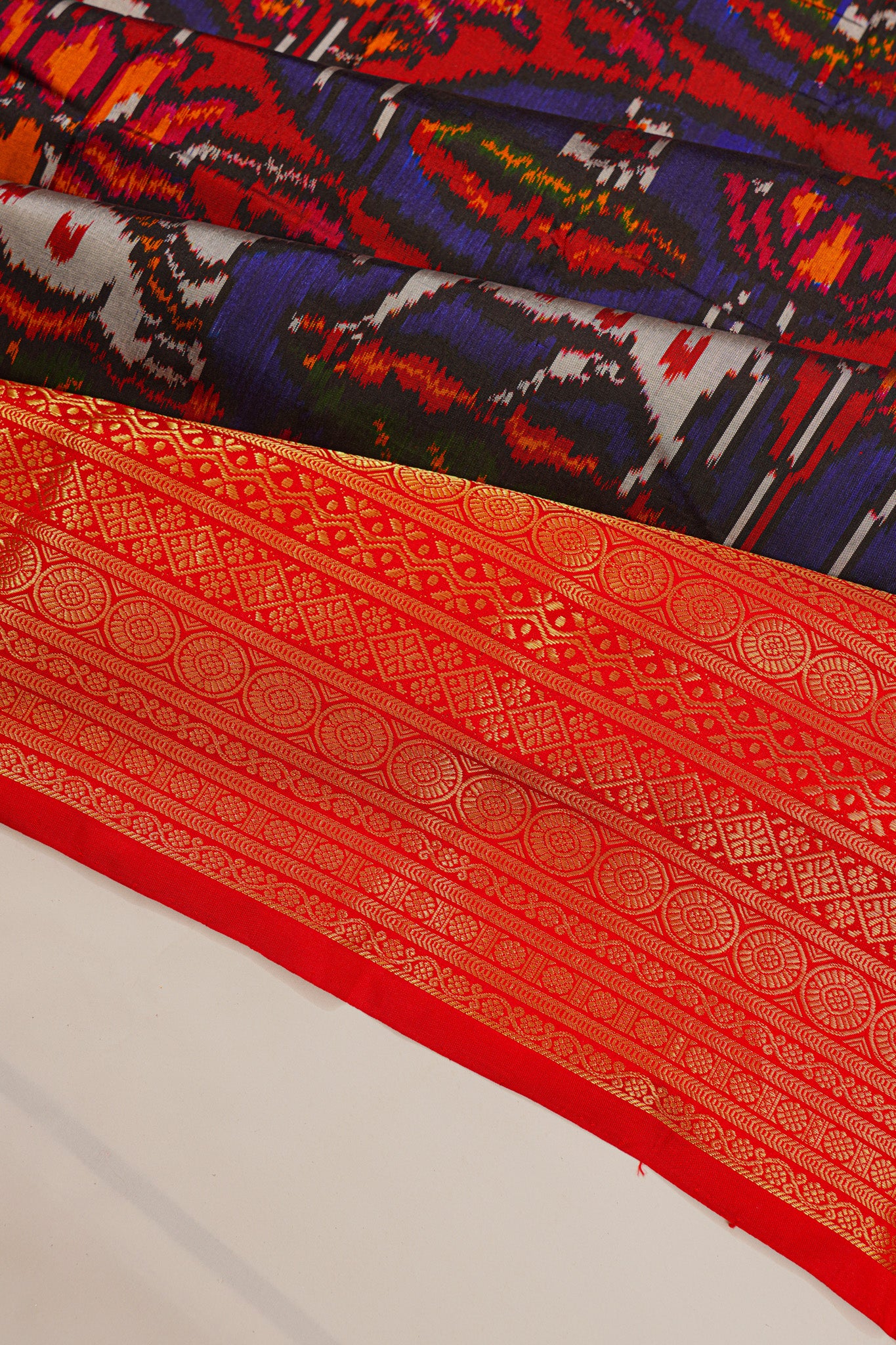 Kanchipuram Silk Ikat Dark Blue Saree