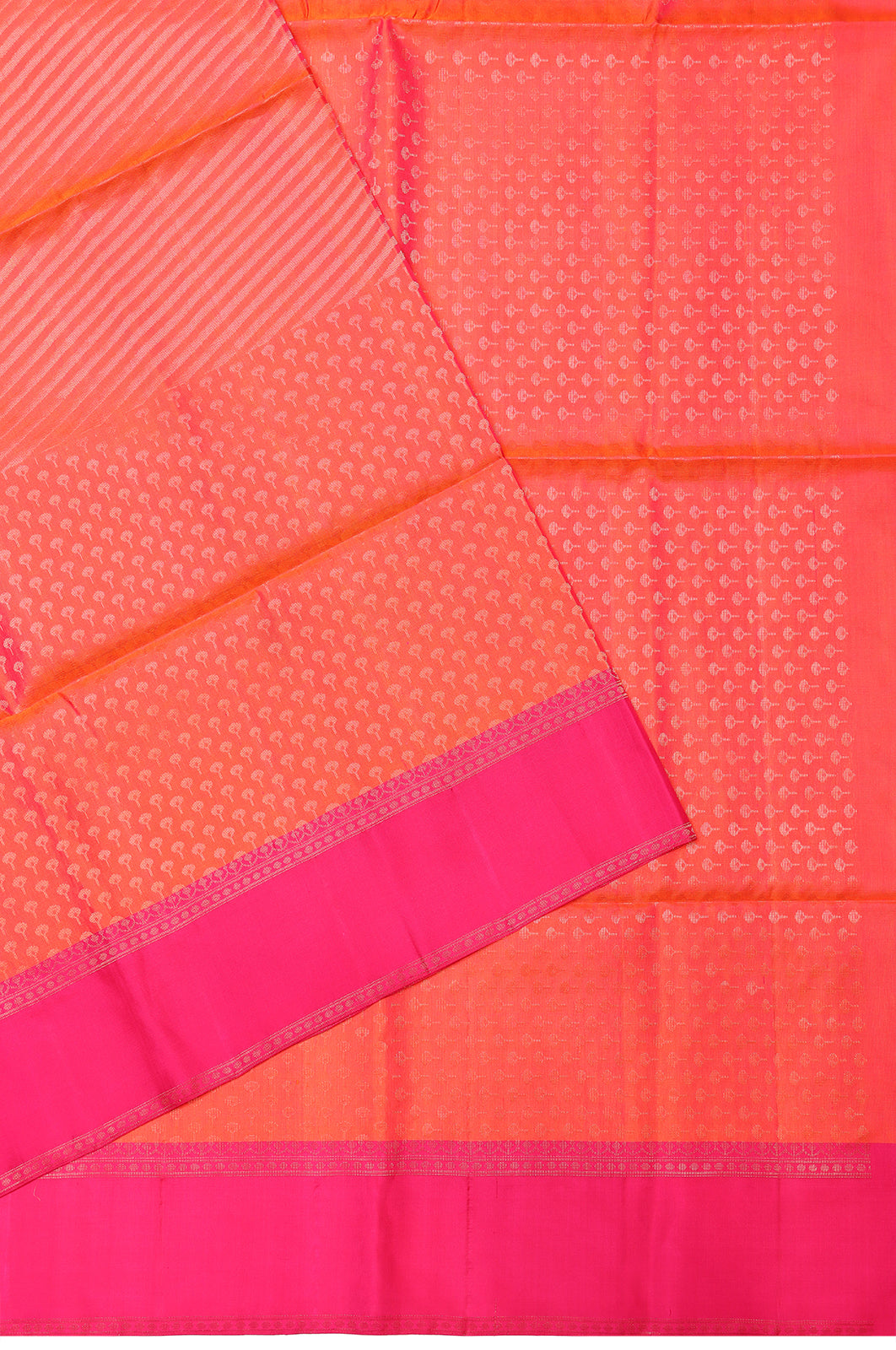 Coimbatore Silk Lines Orange Saree