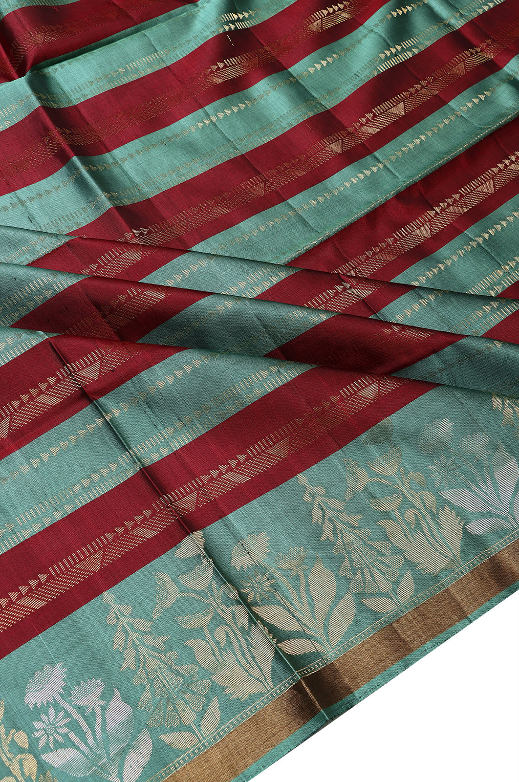 Coimbatore Silk Brocade Sea Green Saree
