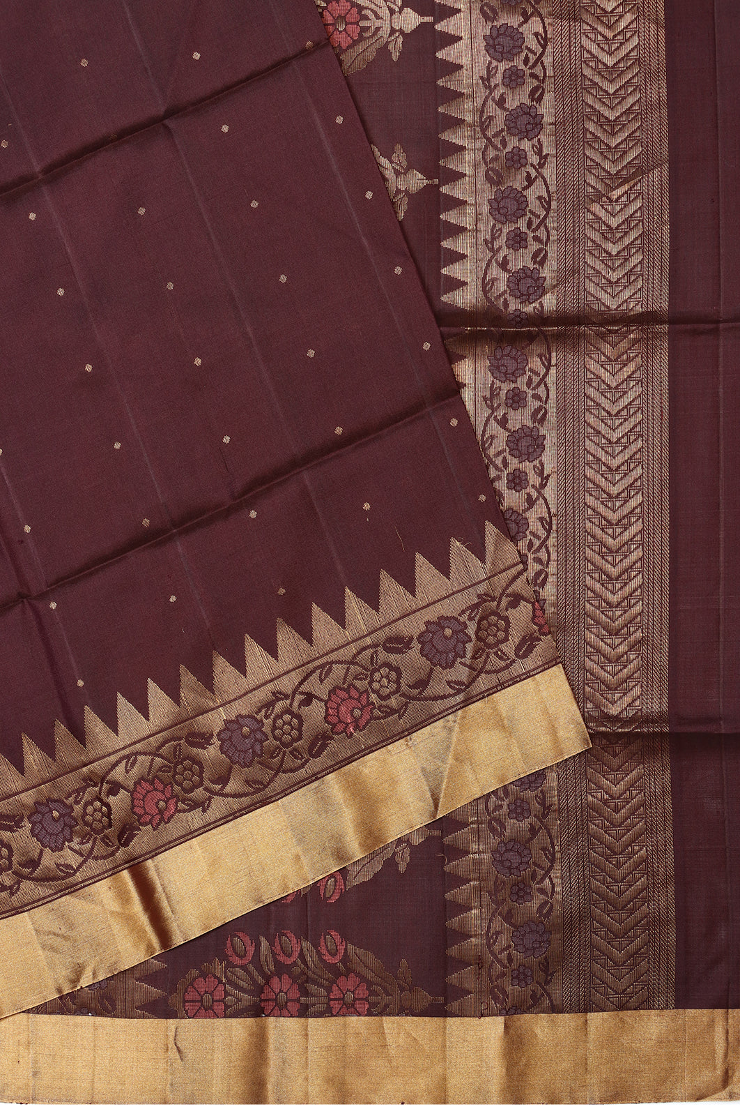 Coimbatore Silk Butta Brown Saree