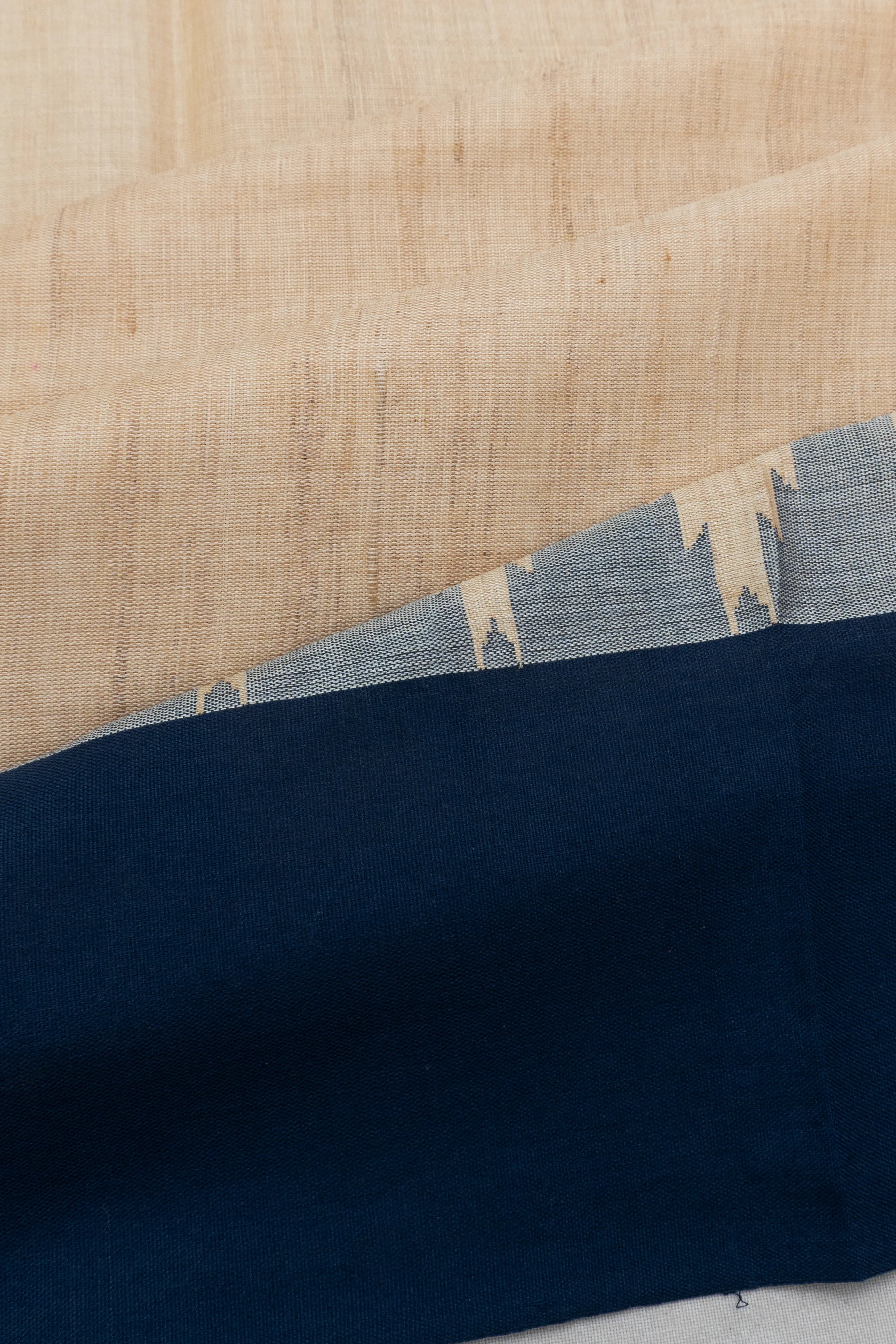 Tussar Plain Beige Saree