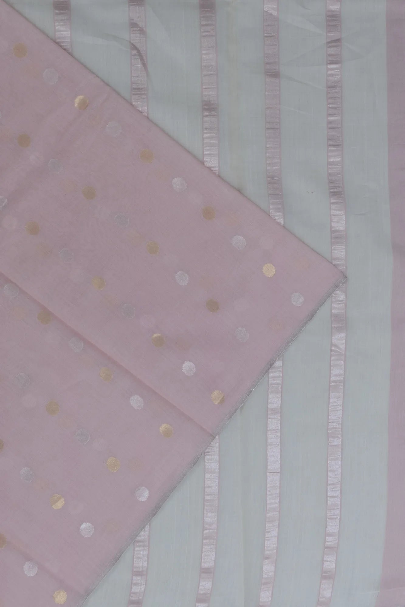 Cotton By Tussar Butta Baby Pink Saree