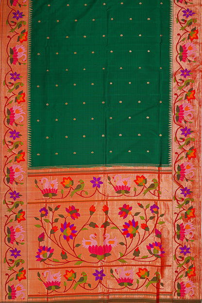Paithani Silk Butta Green Saree