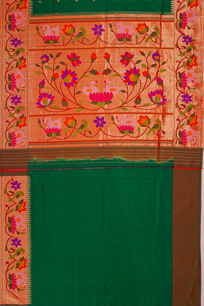 Paithani Silk Butta Green Saree