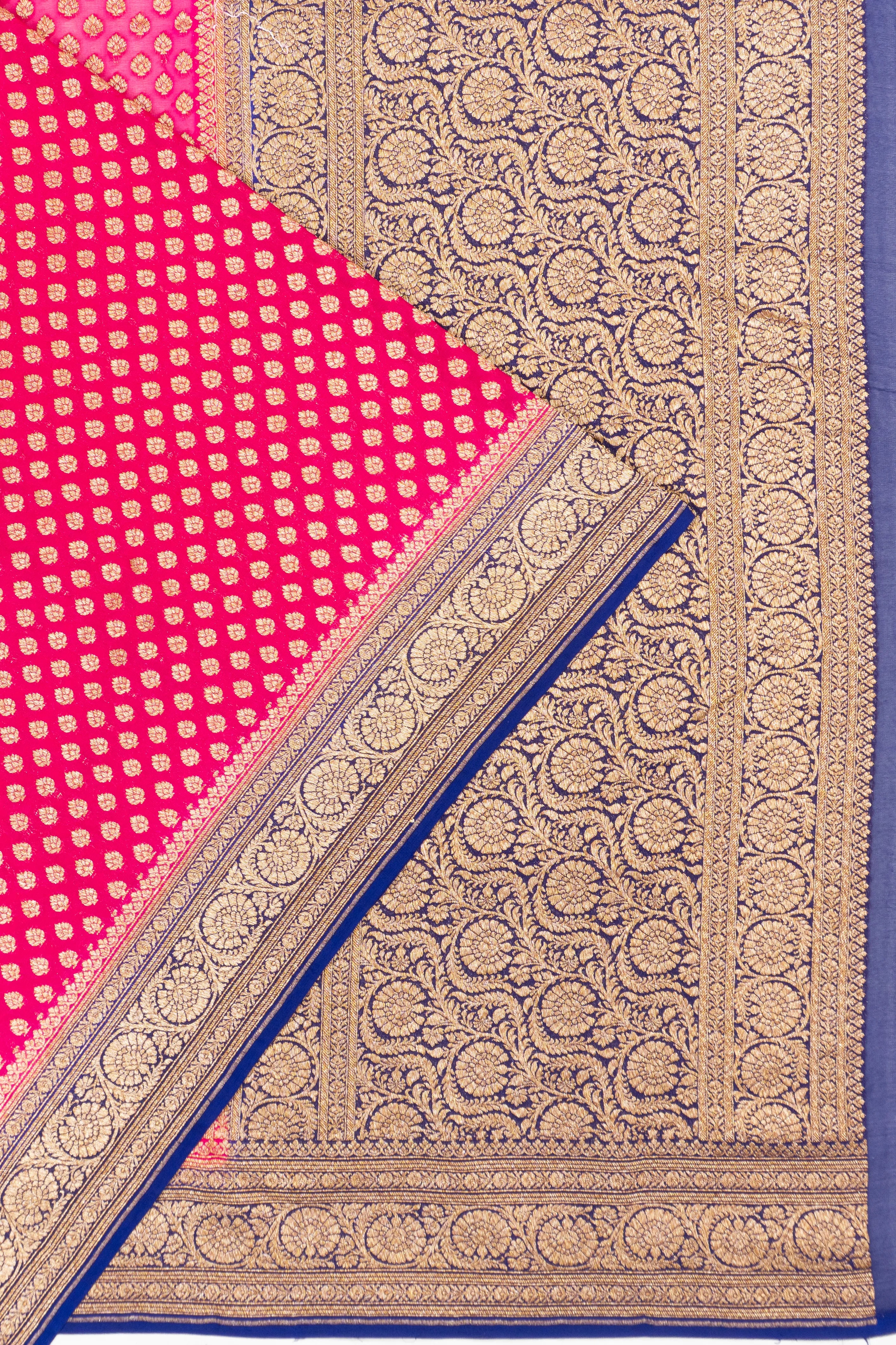 Banarasi Georgette Brocade Pink Saree