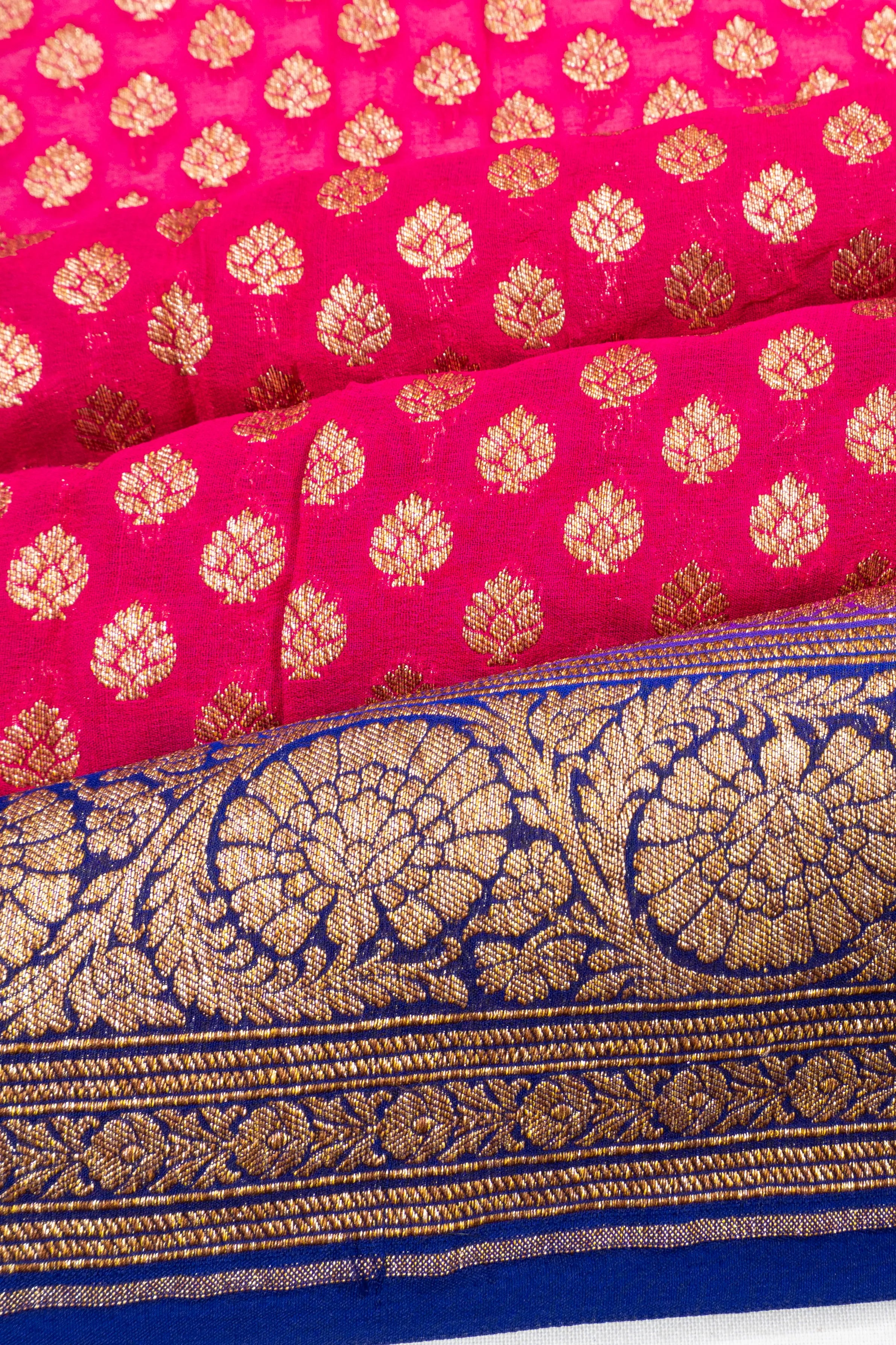 Banarasi Georgette Brocade Pink Saree