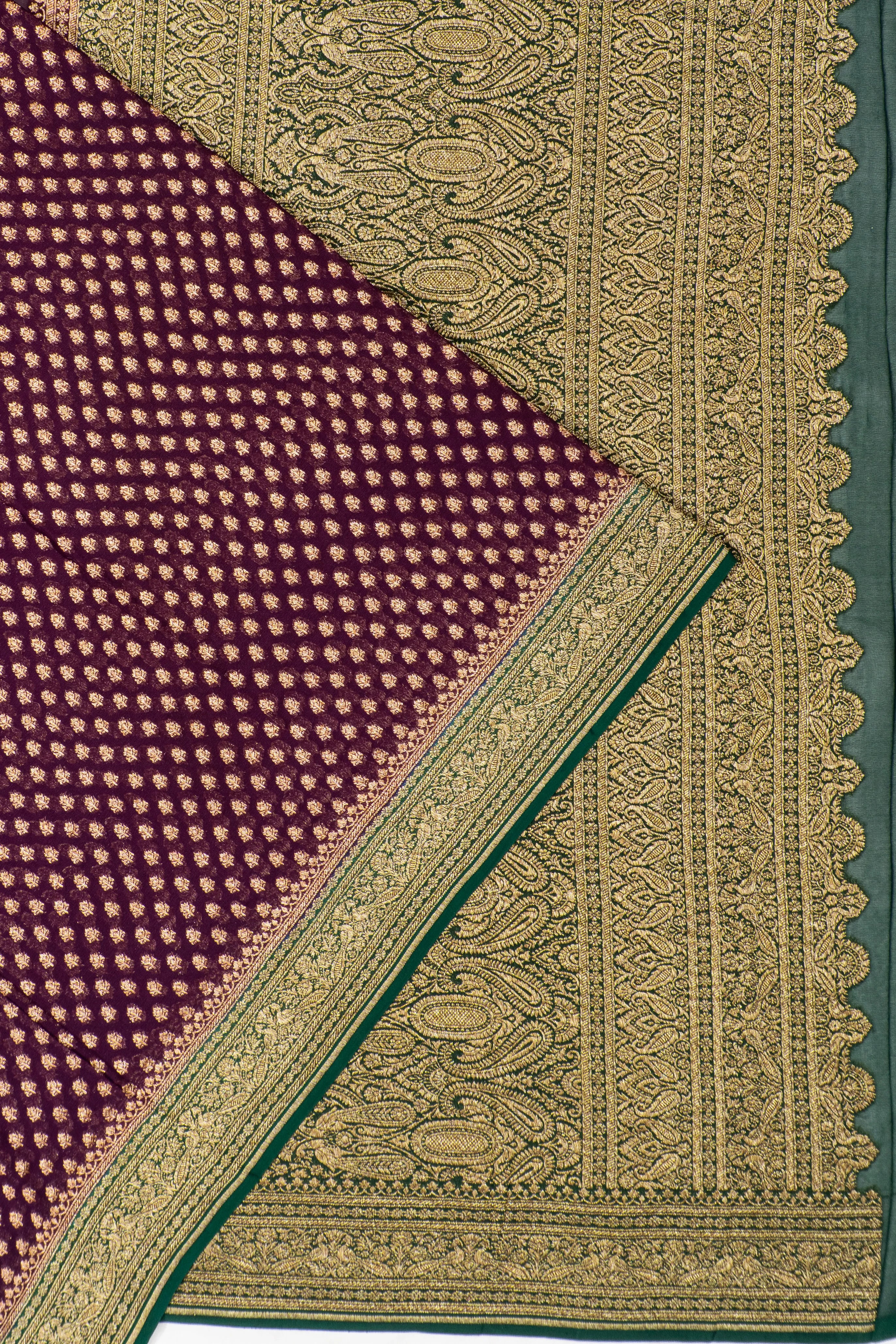 Banarasi Georgette Brocade Purple Saree